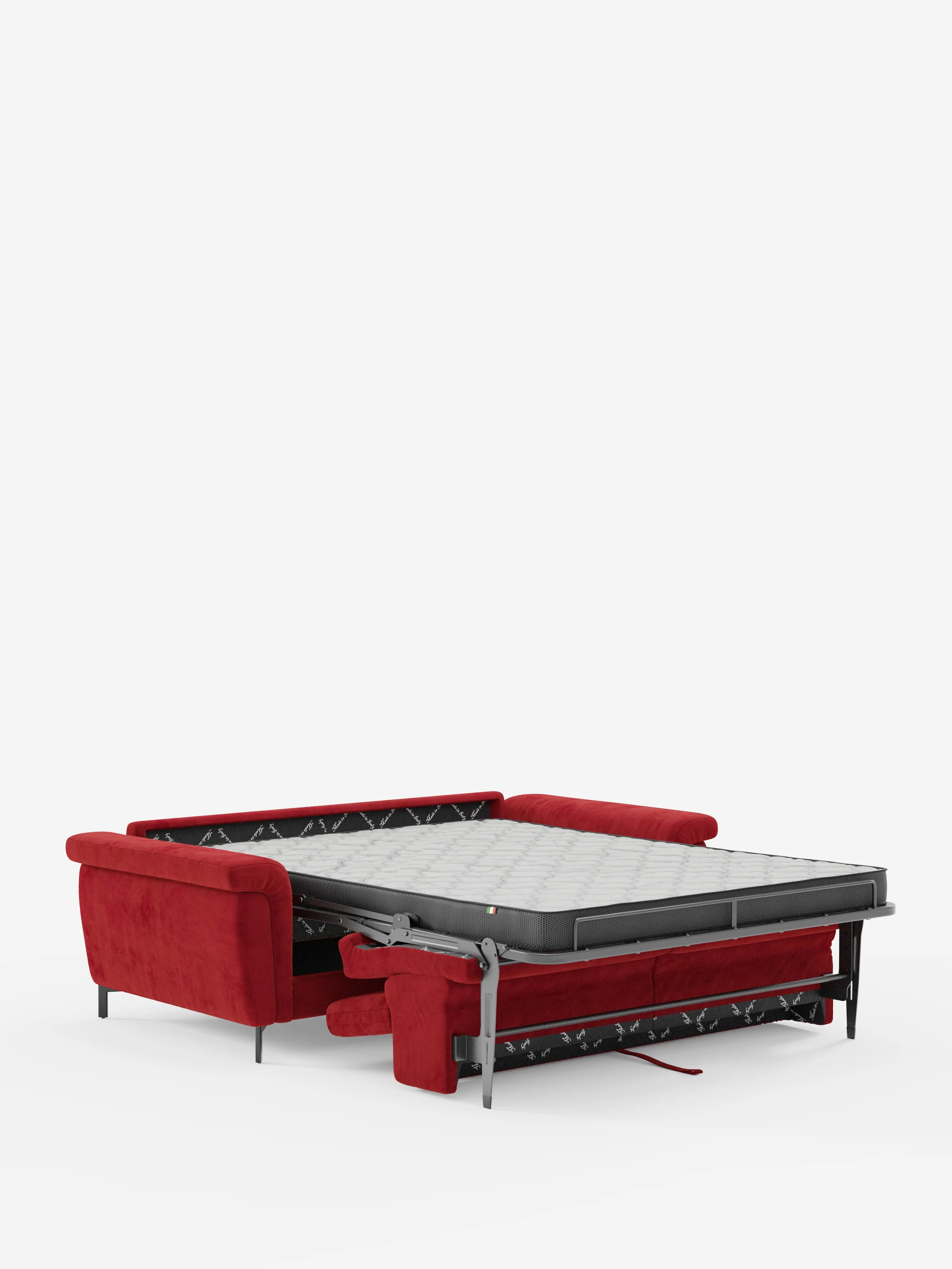 Capri – Design-Schlafsofa mit hohen Füßen – verstellbare Kopfstützen aus edlem, fleckenabweisendem Stoff in Samtstoff T30