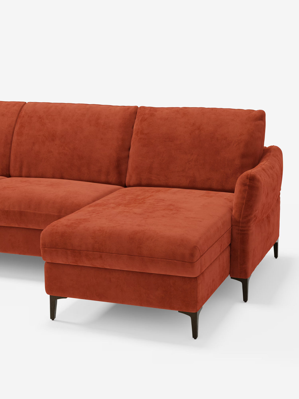 Dalia schlafsofa mit Chaiselongue mit Stauraum und Matratze 18 cm hoch – hohe Füße und fleckenabweisender Stoff T30
