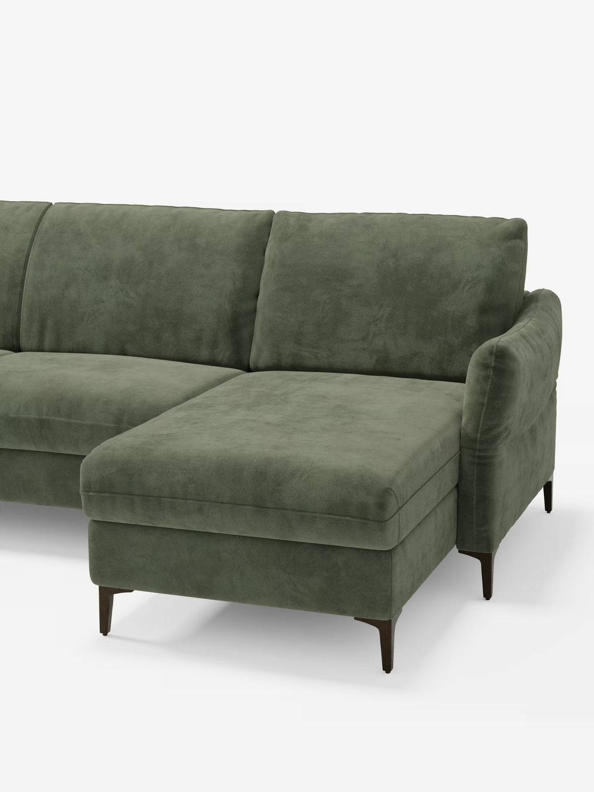 Dalia schlafsofa mit Chaiselongue mit Stauraum und Matratze 18 cm hoch – hohe Füße und fleckenabweisender Stoff T30