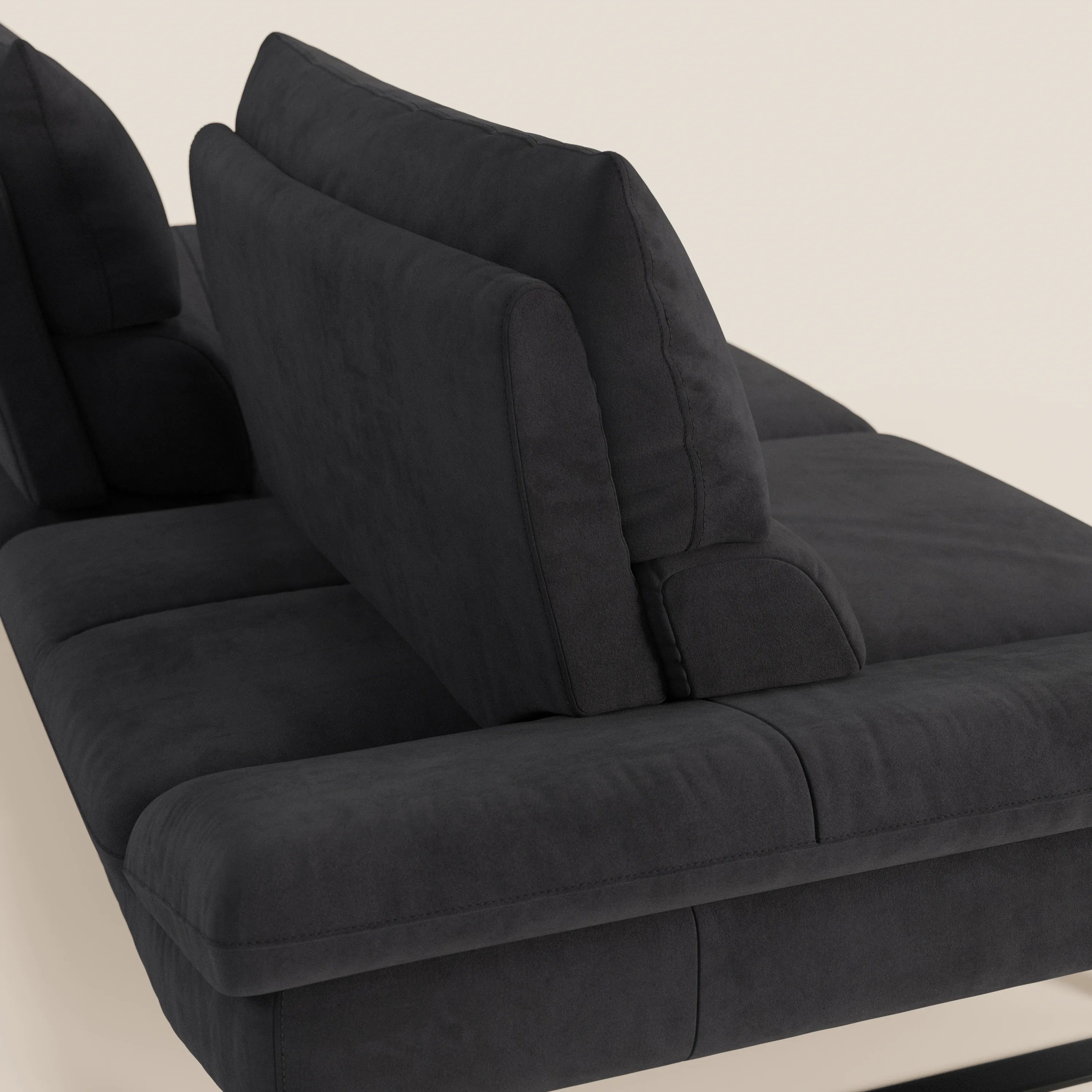 Eclipse Divano dal design moderno 2 e 3 posti con schienali traslanti - piedini alti in elegante microfibra smacchiabile T11 - divani.store