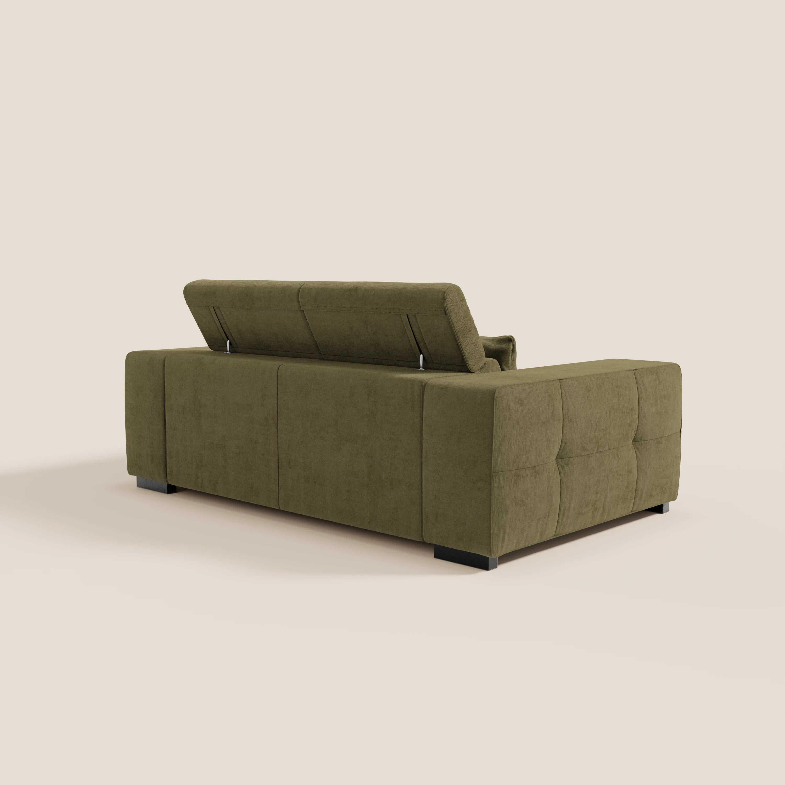 Monarch Divano con Relax Elettrico per allungamento sedute e Poggiatesta Reclinabile in tessuto morbido smacchiabile T31 - divani.store