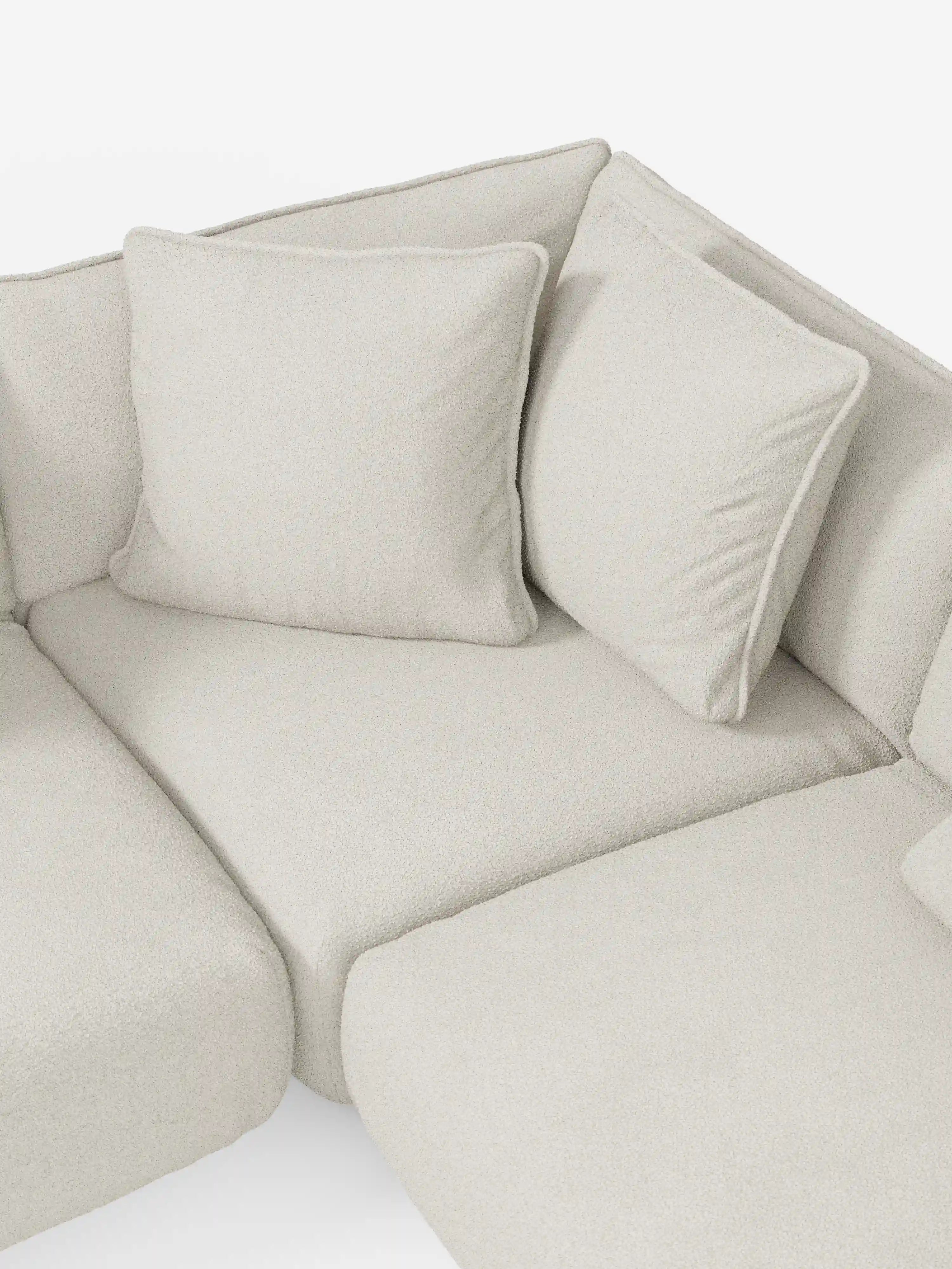 Nimbus panoramisches modulares Ecksofa mit Recamiere und Ecke aus fleckenabweisendem Stoff t33