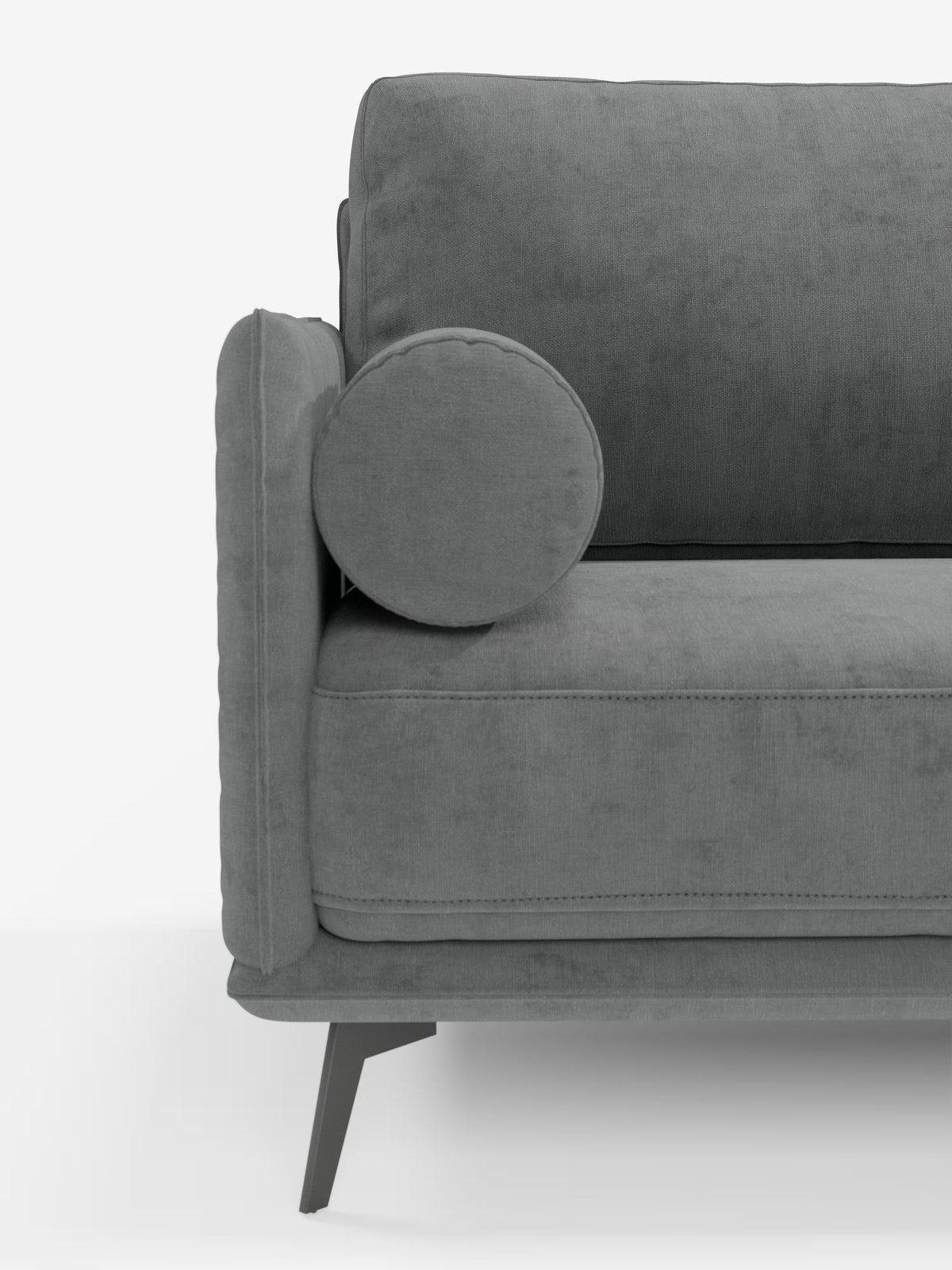 Basalto – Modernes Ecksofa mit Halbinsel– Metallgestell und daunenkissenmit fleckenabweisendem Bezug T31