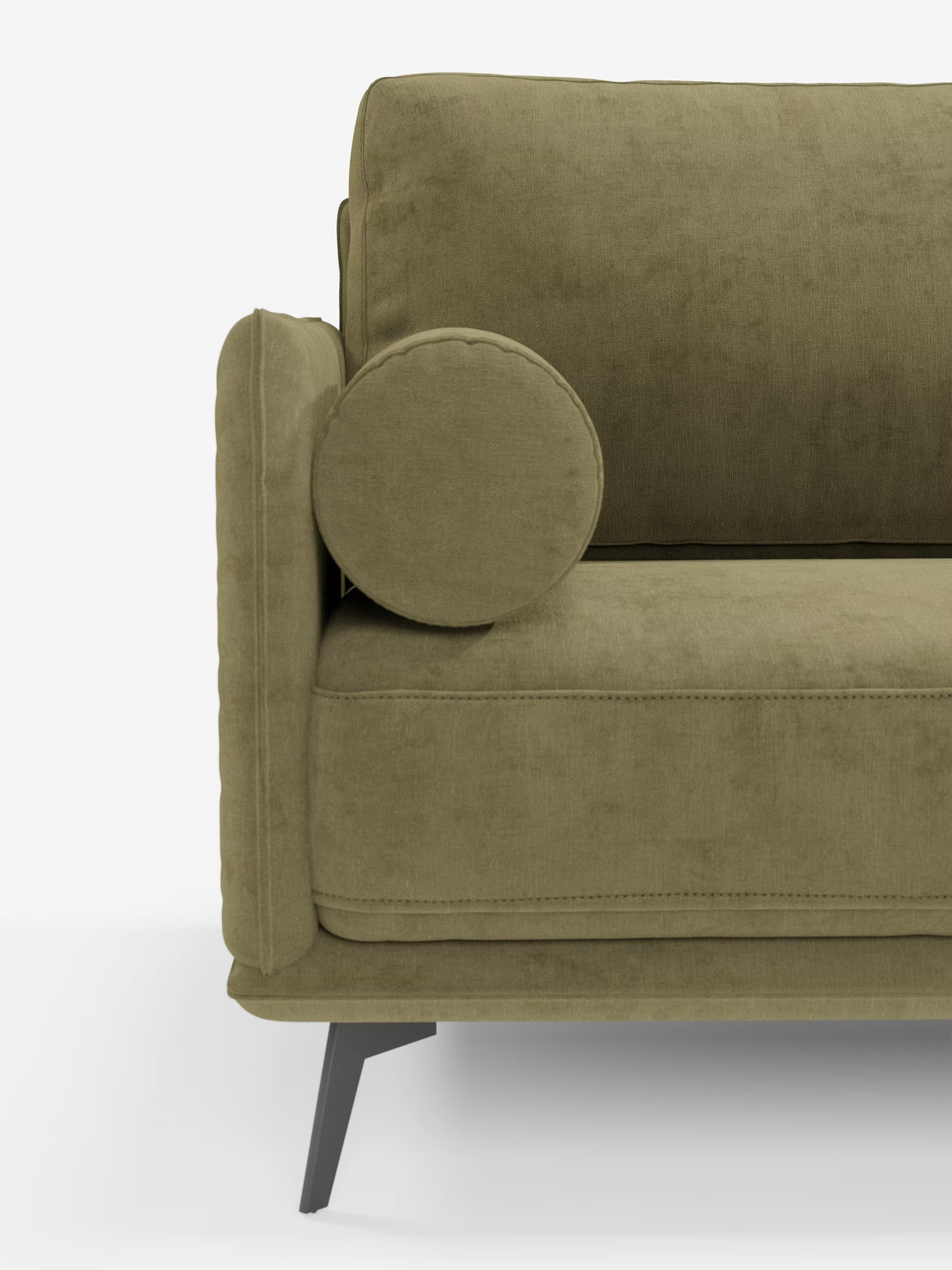 Basalto – Modernes Ecksofa mit Halbinsel– Metallgestell und daunenkissenmit fleckenabweisendem Bezug T31