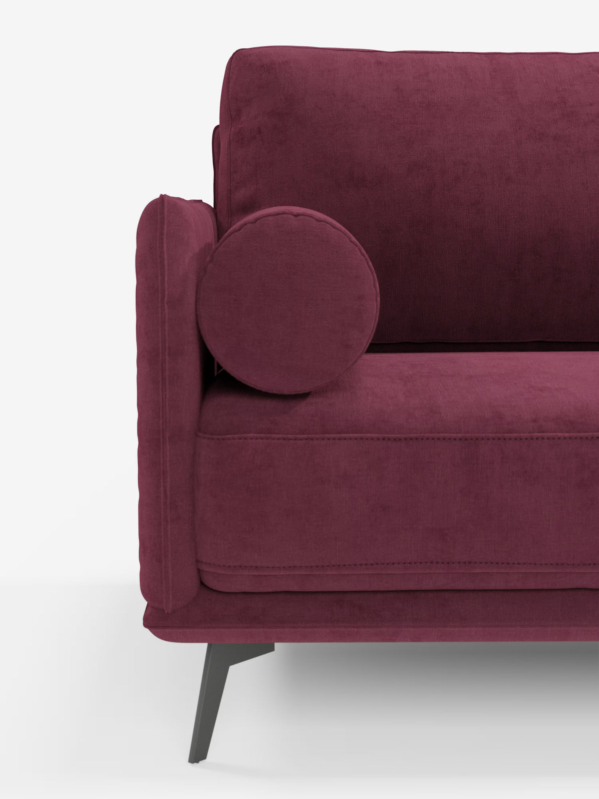 Basalto – Modernes Ecksofa mit Halbinsel– Metallgestell und daunenkissenmit fleckenabweisendem Bezug T31
