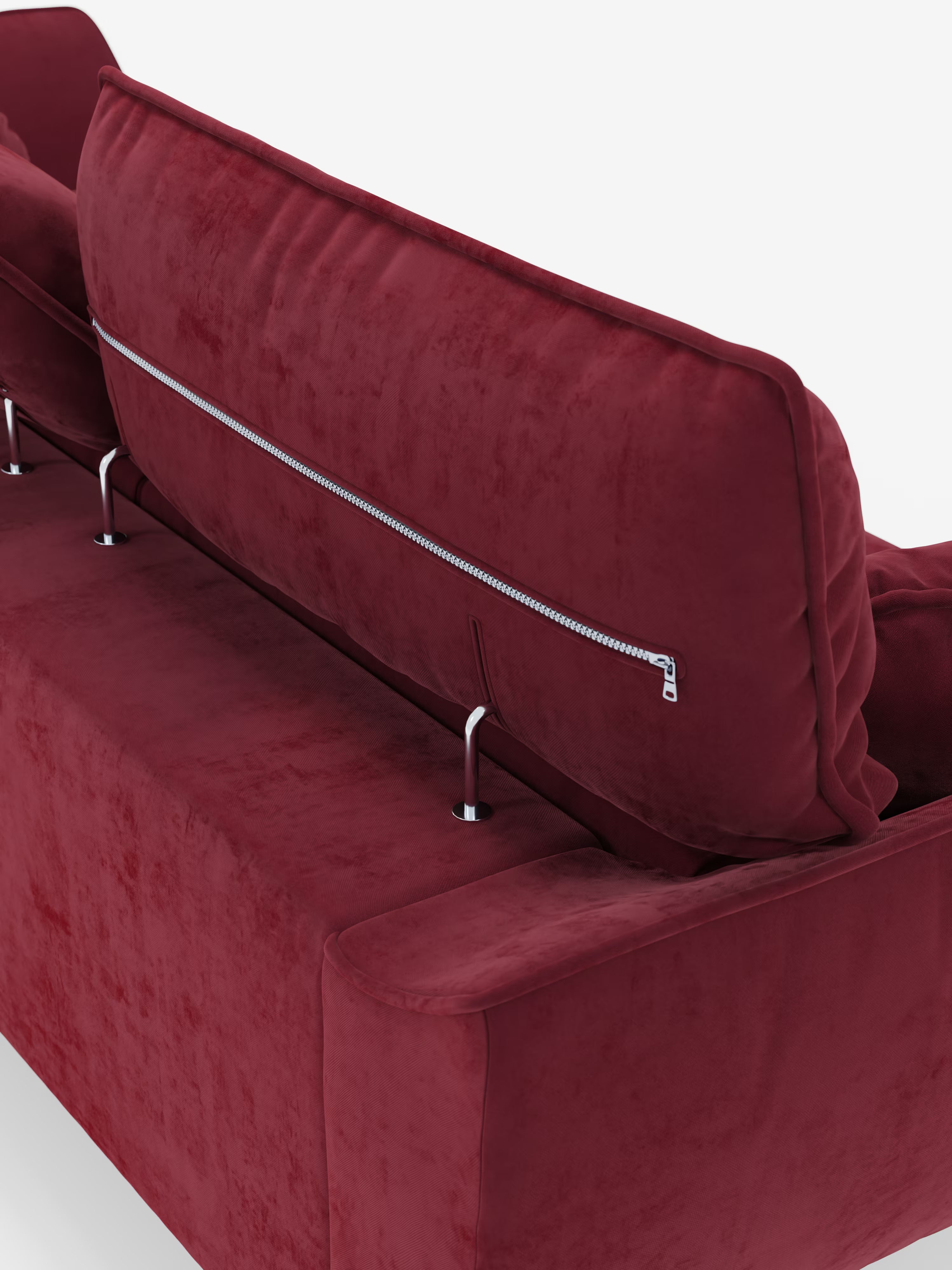 Michelangelo 4 Posti – Divano con 3 sedute estensibili e poggiatesta reclinabili in elegante tessuto vellutino smacchiabile T30