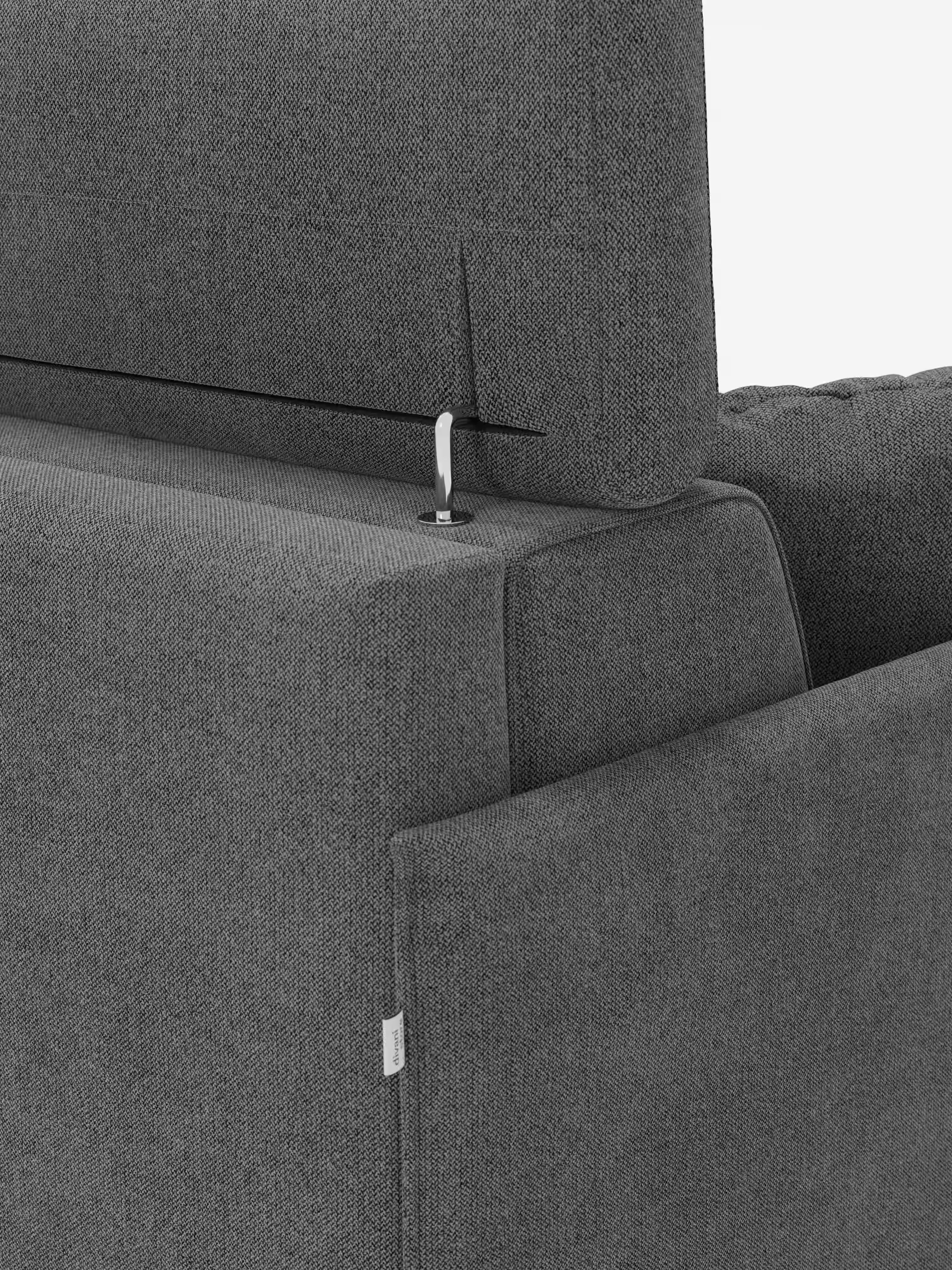 Sole Ecksofa mit Schlaffunktion mit Matratze Stauraum-Halbinsel und verstellbaren Kopfstützen – fleckenabweisender Stoff T23