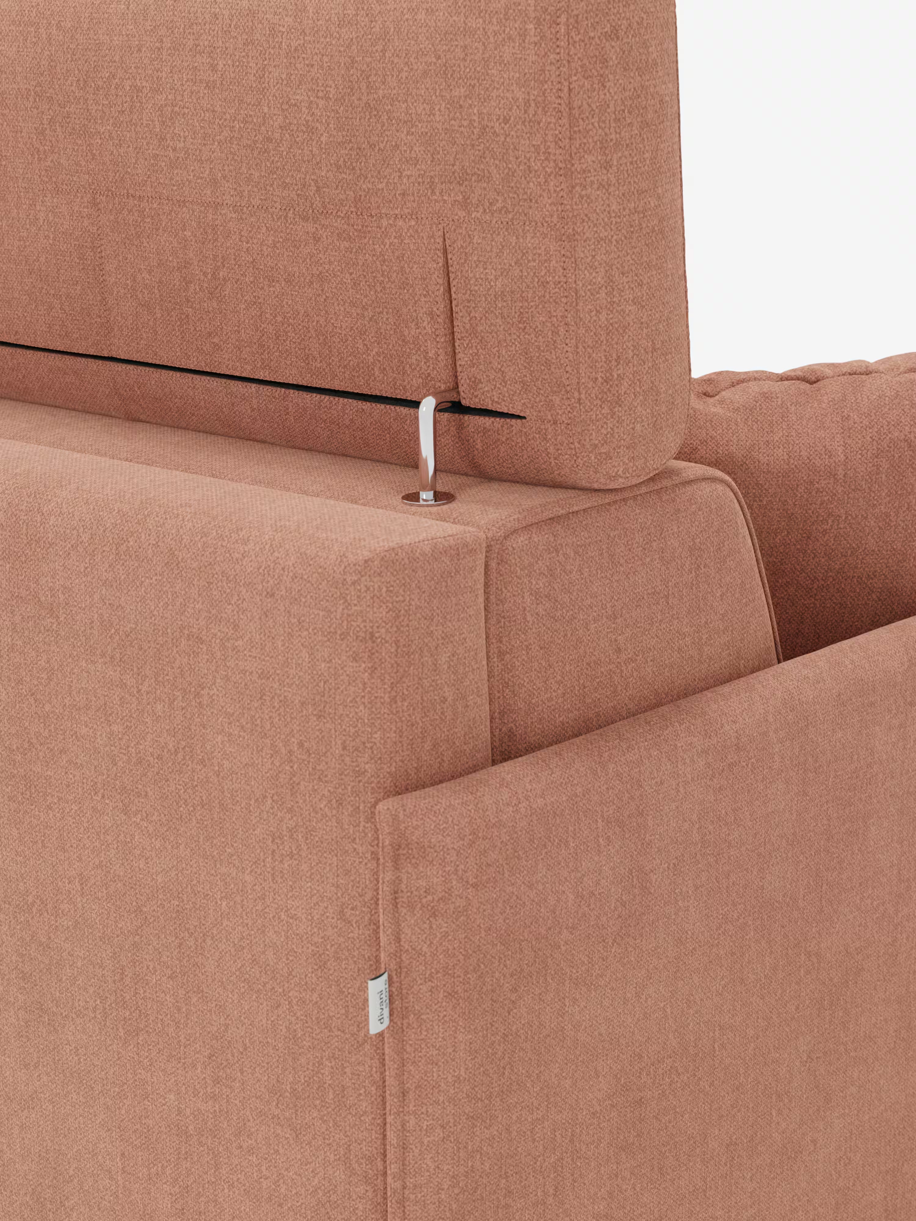 Sole Ecksofa mit Schlaffunktion mit Matratze Stauraum-Halbinsel und verstellbaren Kopfstützen – fleckenabweisender Stoff T23