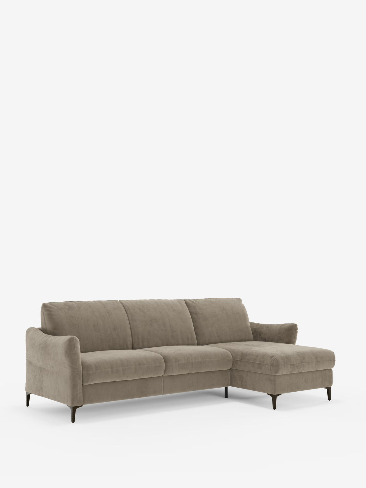 Dalia schlafsofa mit Chaiselongue mit Stauraum und Matratze 18 cm hoch – hohe Füße und fleckenabweisender Stoff T30