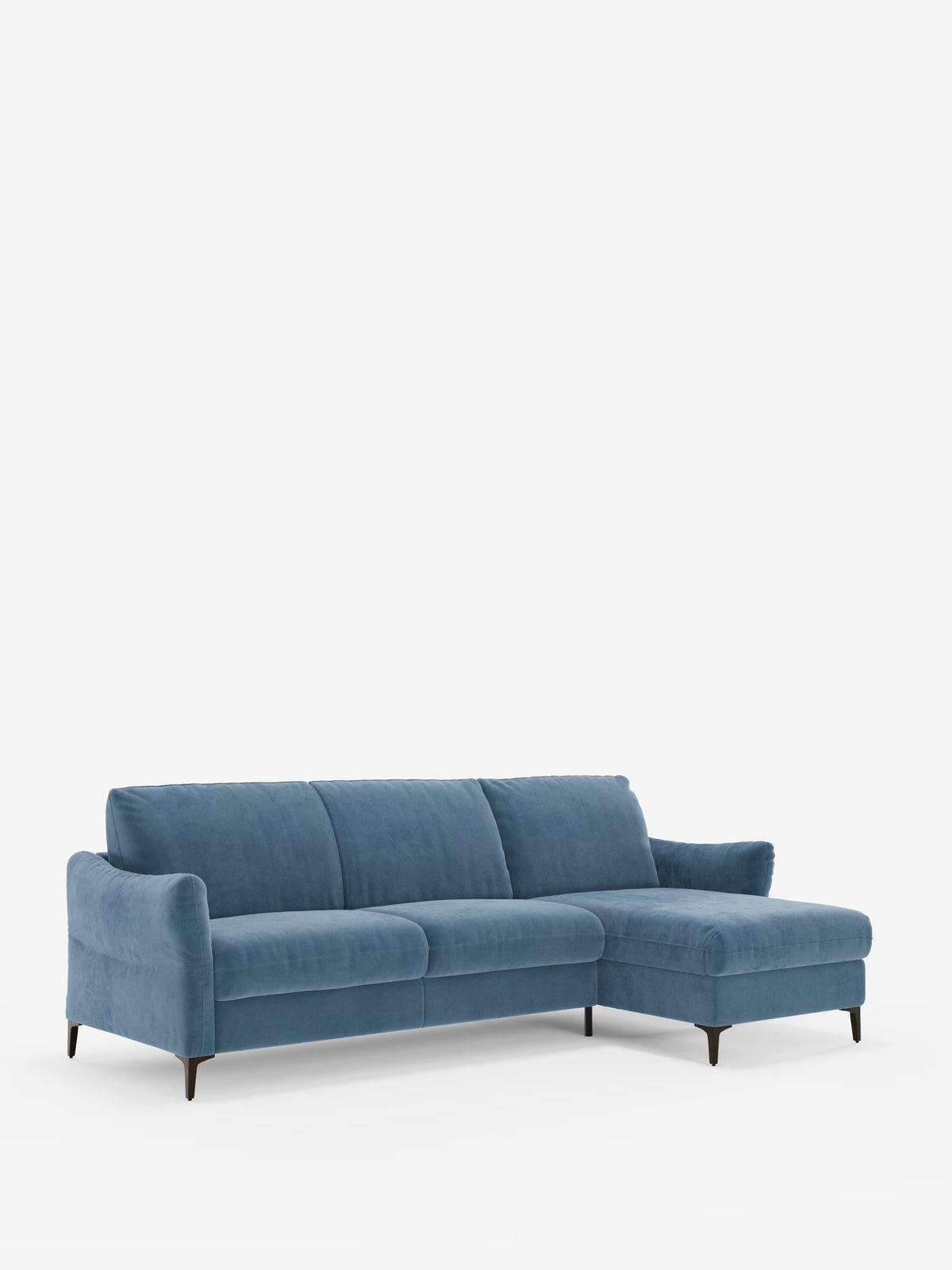 Dalia schlafsofa mit Chaiselongue mit Stauraum und Matratze 18 cm hoch – hohe Füße und fleckenabweisender Stoff T30