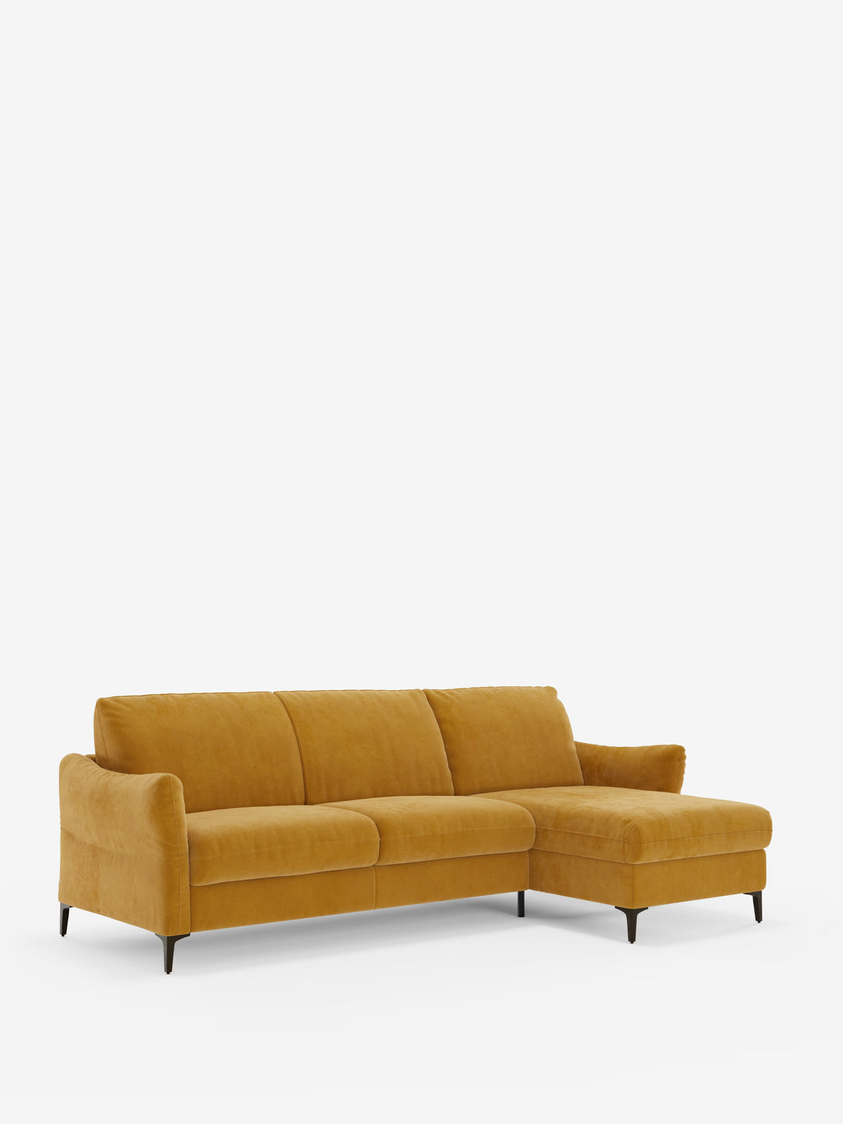Dalia schlafsofa mit Chaiselongue mit Stauraum und Matratze 18 cm hoch – hohe Füße und fleckenabweisender Stoff T30