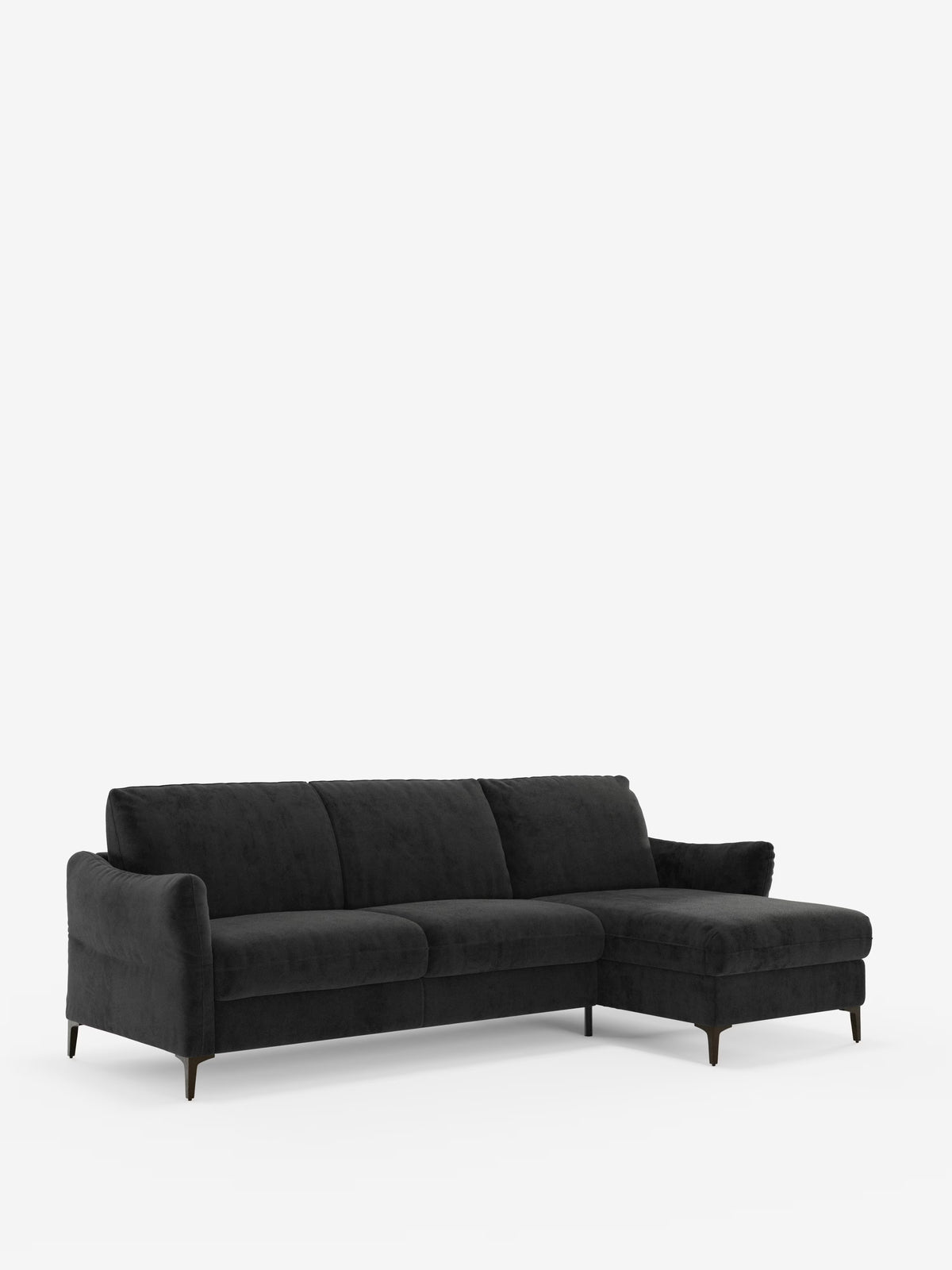 Dalia schlafsofa mit Chaiselongue mit Stauraum und Matratze 18 cm hoch – hohe Füße und fleckenabweisender Stoff T30