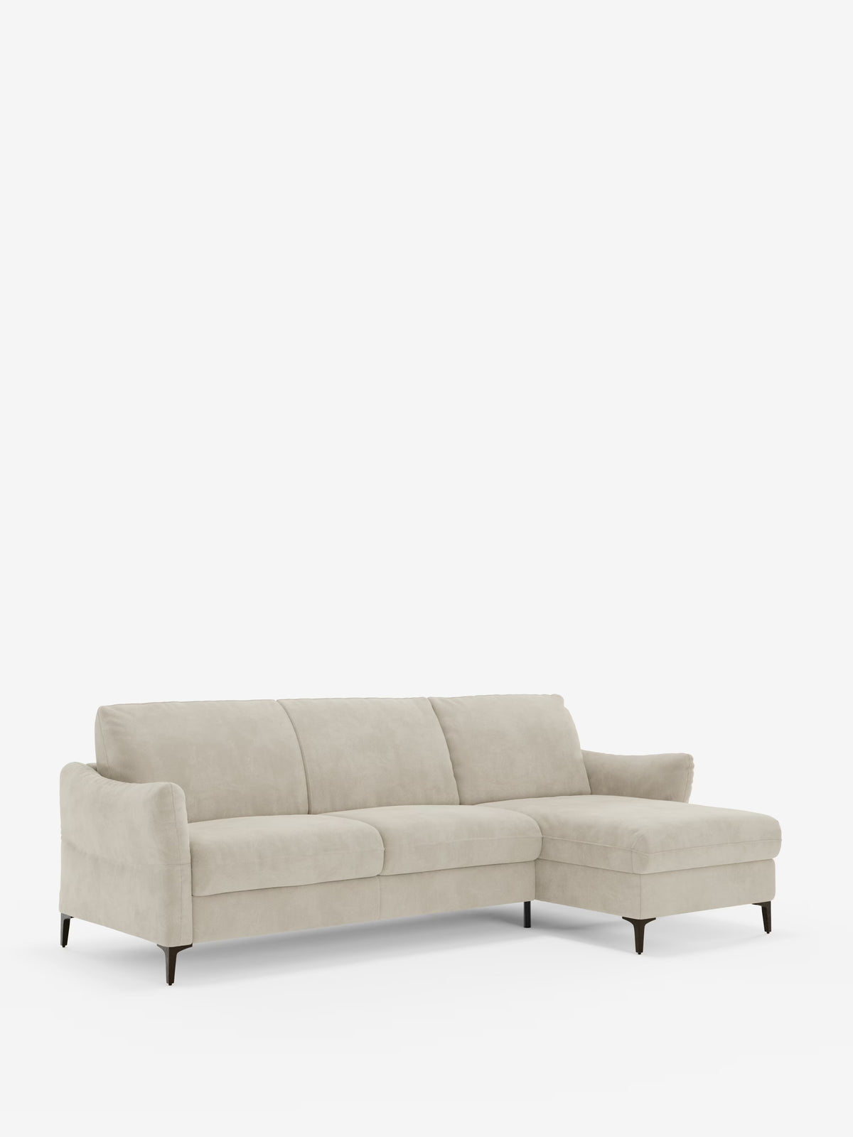 Dalia schlafsofa mit Chaiselongue mit Stauraum und Matratze 18 cm hoch – hohe Füße und fleckenabweisender Stoff T30