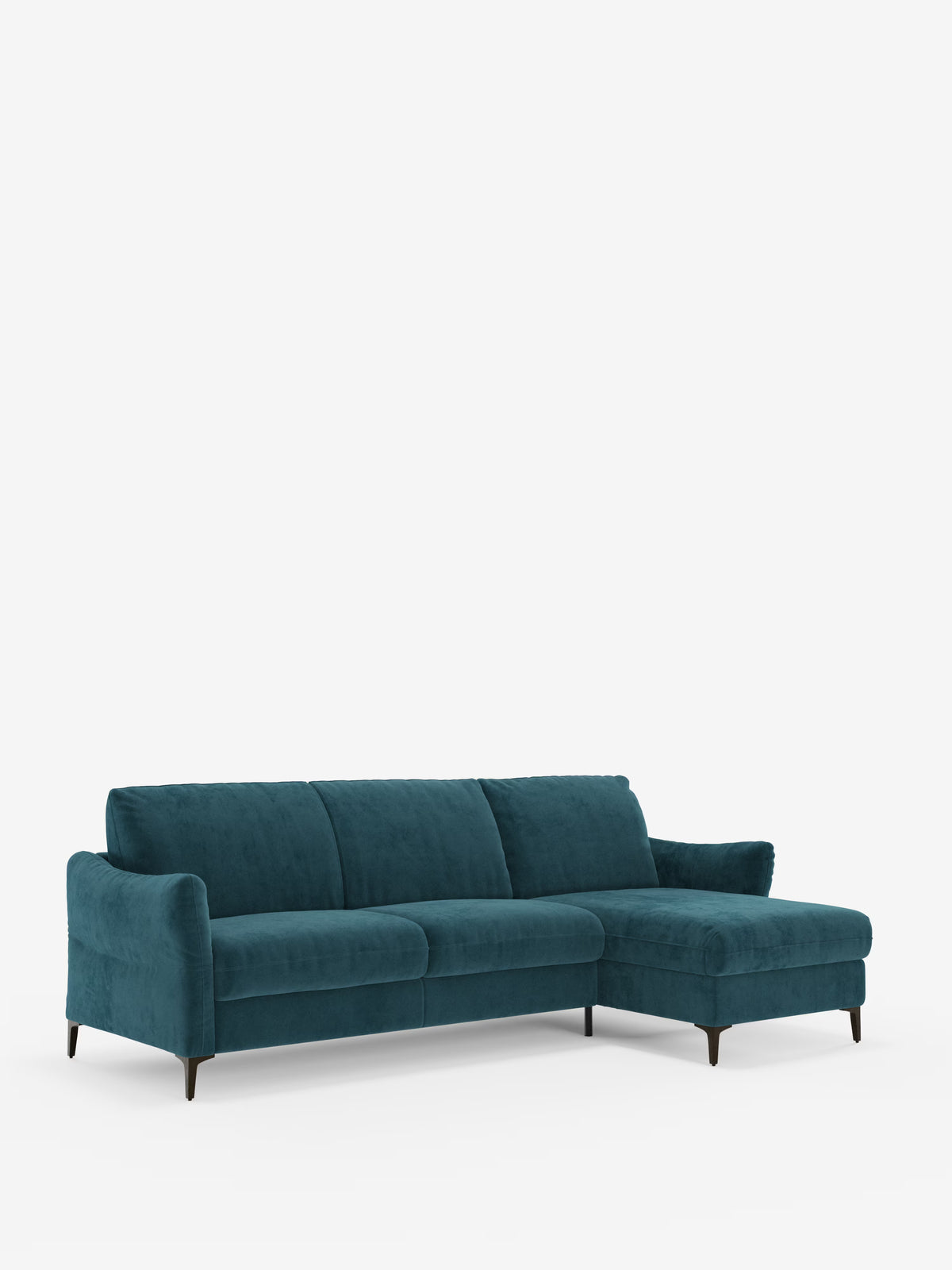 Dalia schlafsofa mit Chaiselongue mit Stauraum und Matratze 18 cm hoch – hohe Füße und fleckenabweisender Stoff T30