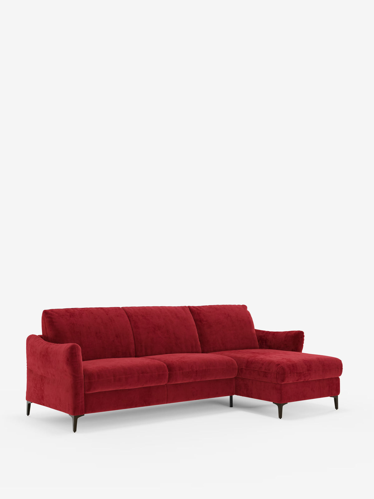 Dalia schlafsofa mit Chaiselongue mit Stauraum und Matratze 18 cm hoch – hohe Füße und fleckenabweisender Stoff T30