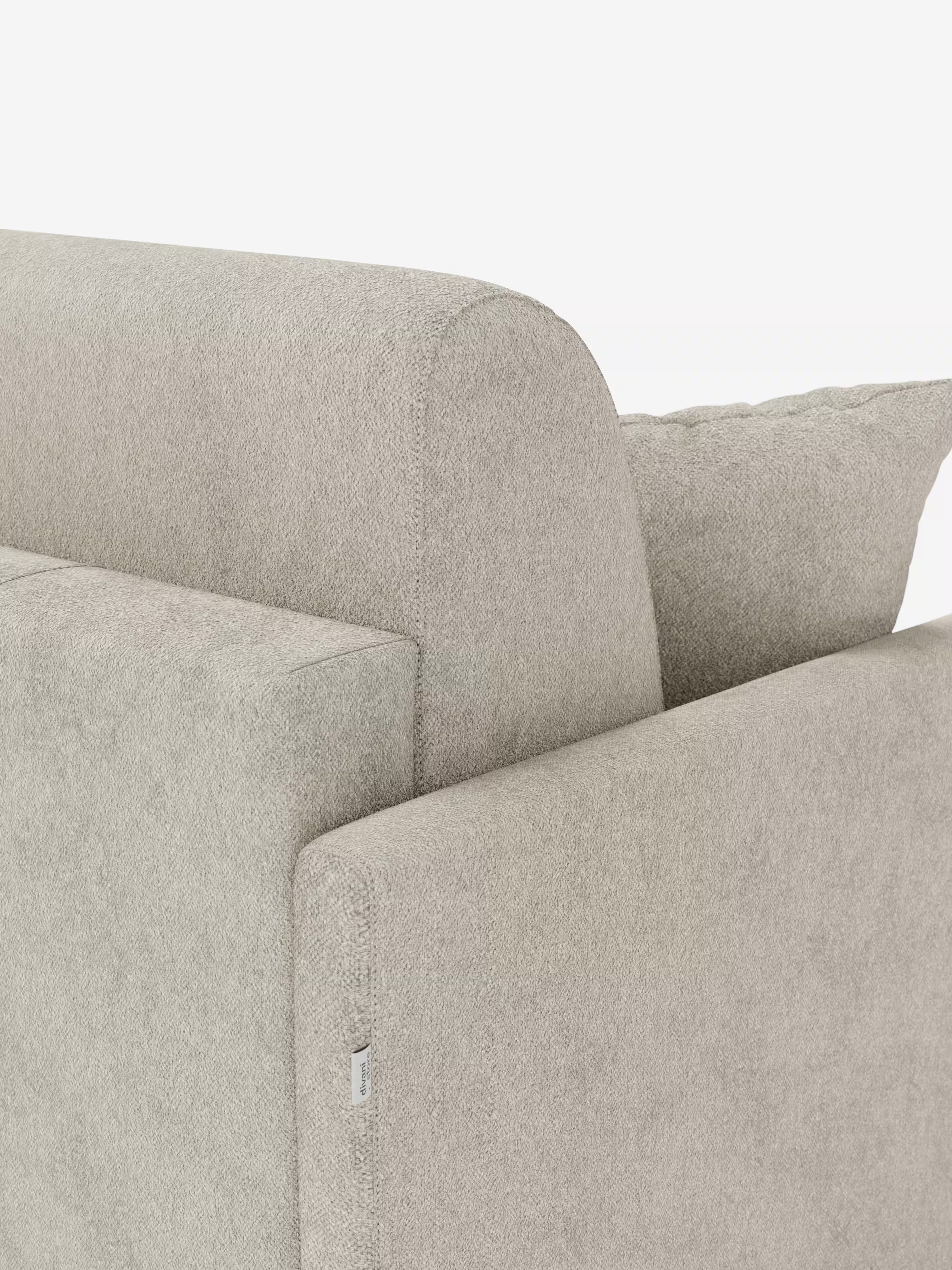 Tommy Divano Letto con penisola contenitore - design minimal e sfoderabile in tessuto smacchiabile simil cotone T33