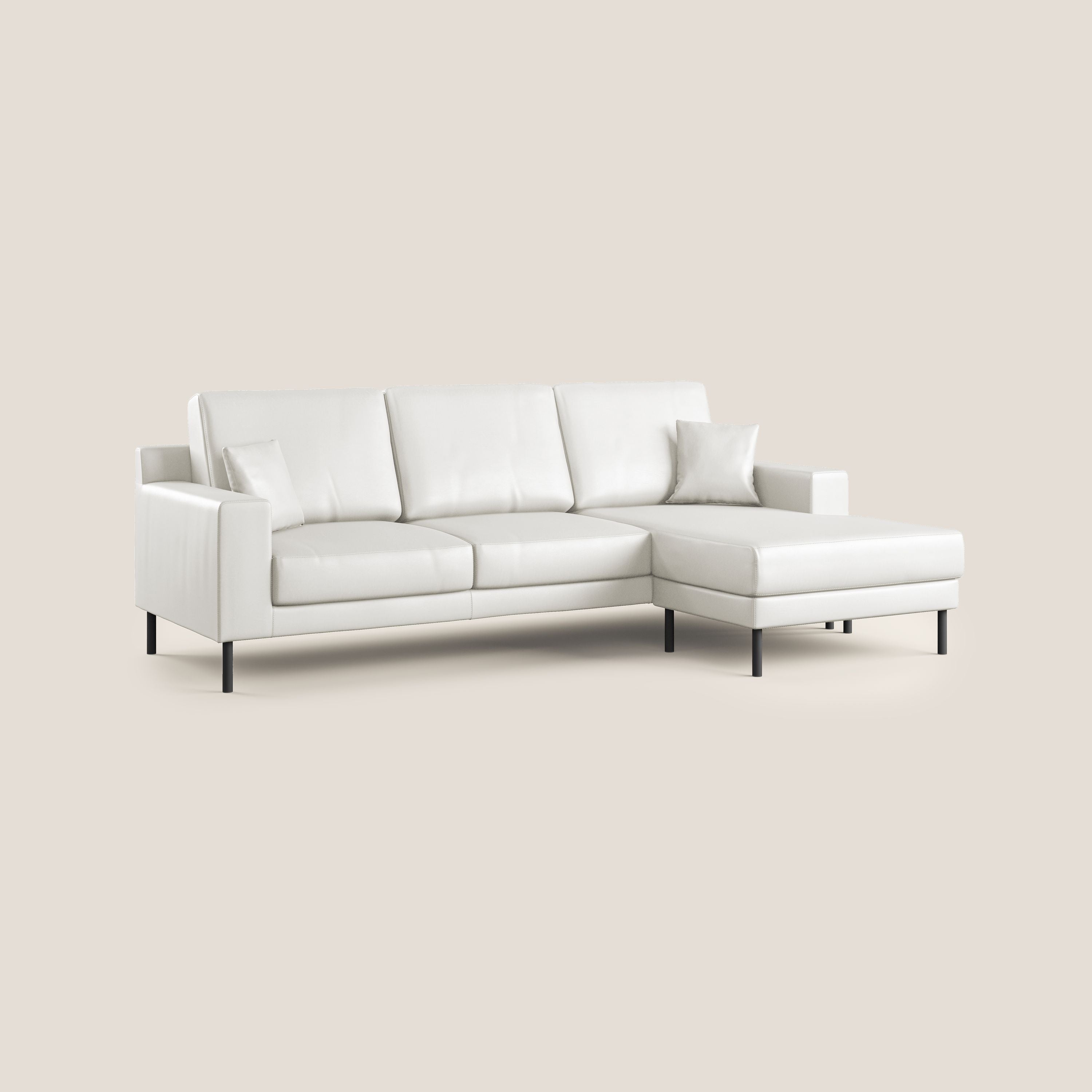 Uranio divano angolare moderno REVERSIBILE in Ecopelle impermeabile T04 bianco - divani.store