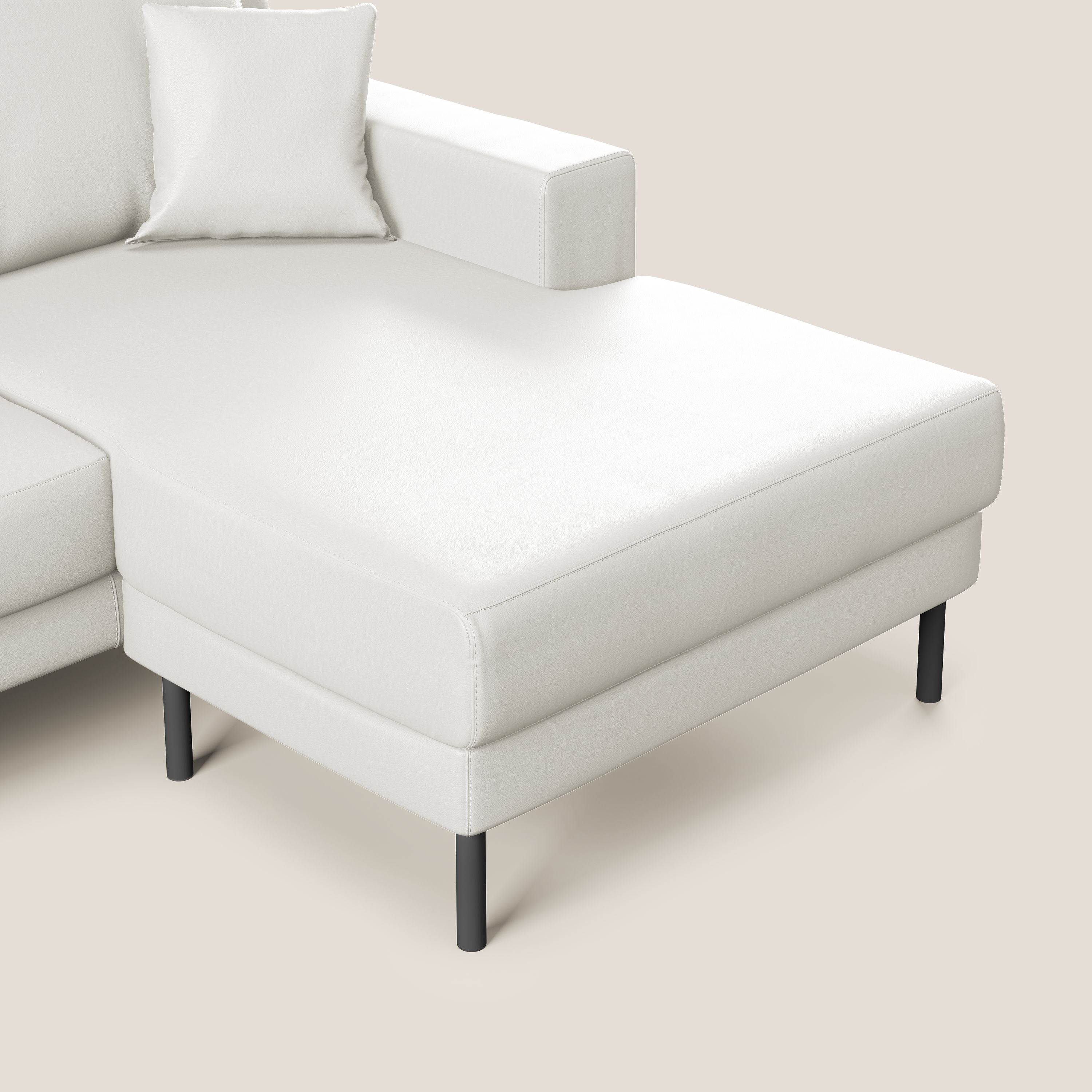 Uranio divano angolare moderno REVERSIBILE in Ecopelle impermeabile T04 bianco - divani.store