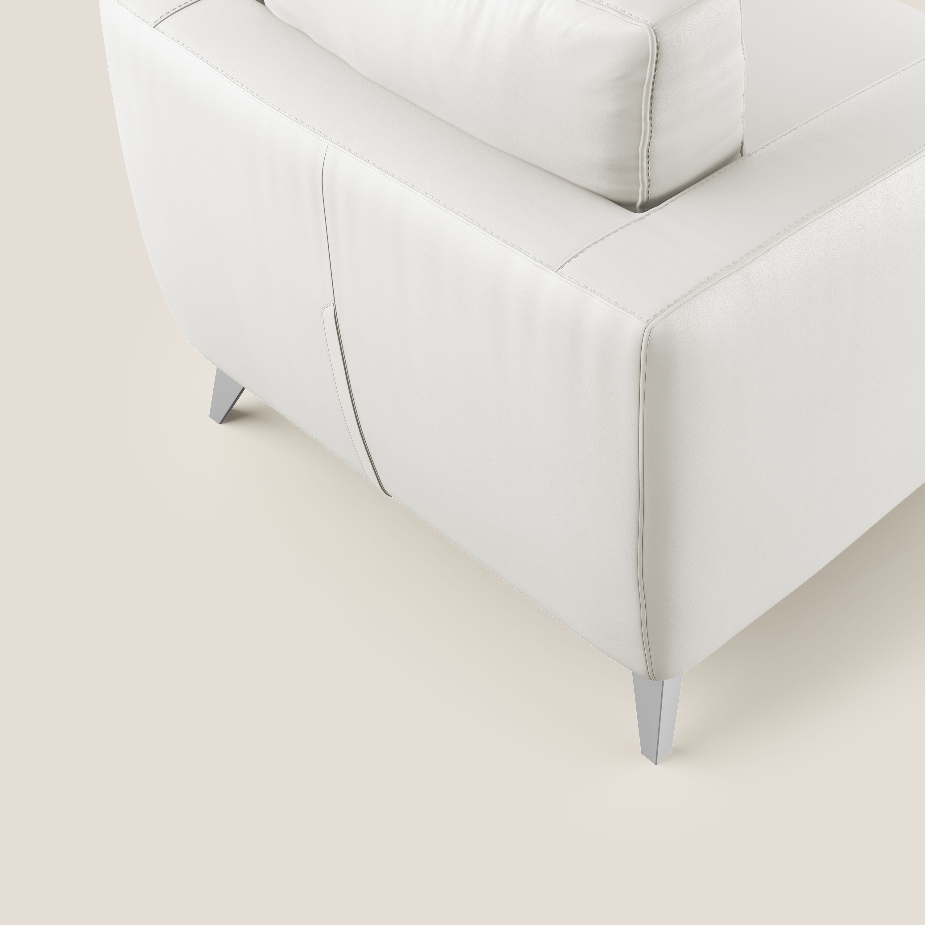 Orione Poltroncina in ecopelle moderna e impermeabile T04 bianco - divani.store