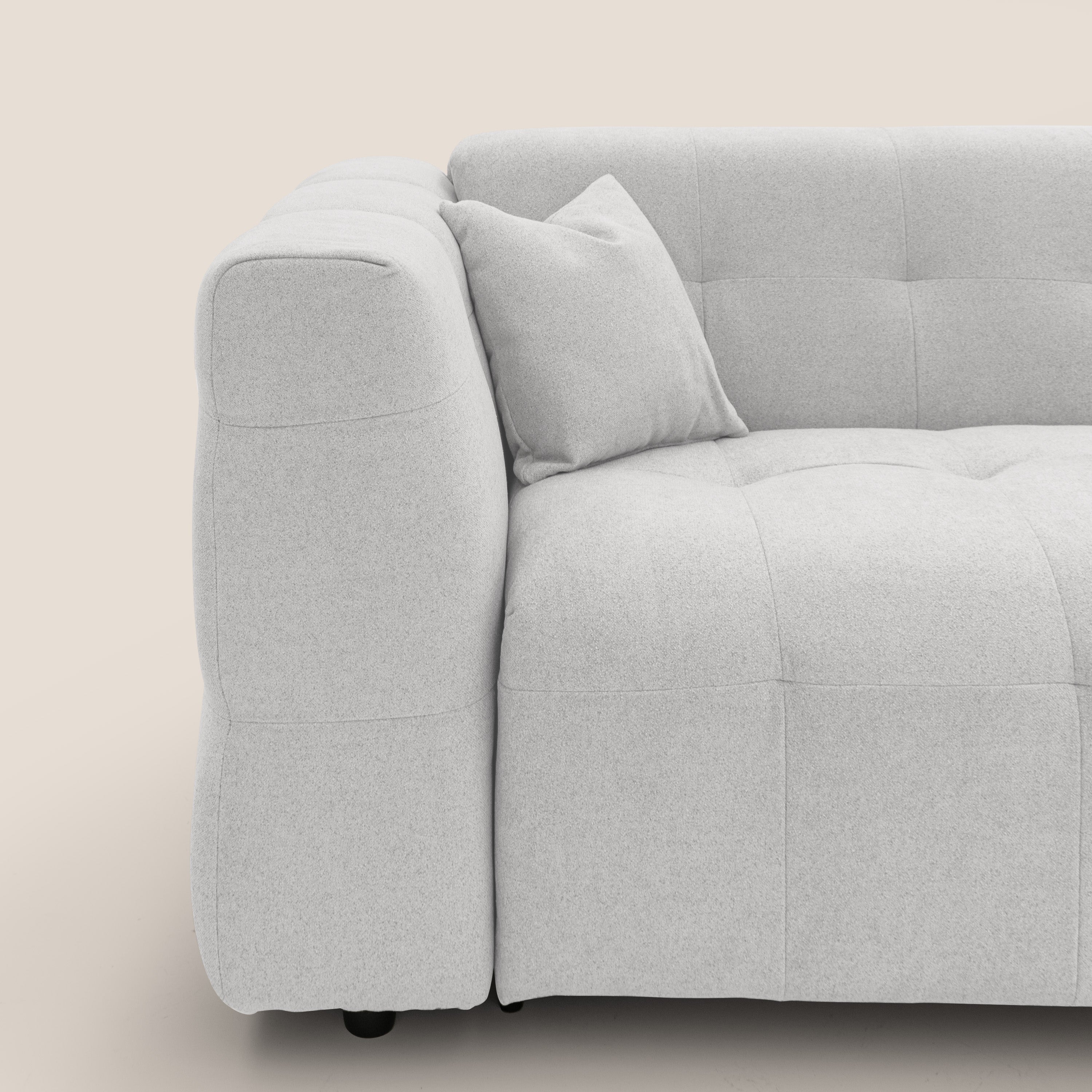 Tender Divano letto matrimoniale dal design innovativo in tessuto bouclet impermeabile T07 bianco - divani.store