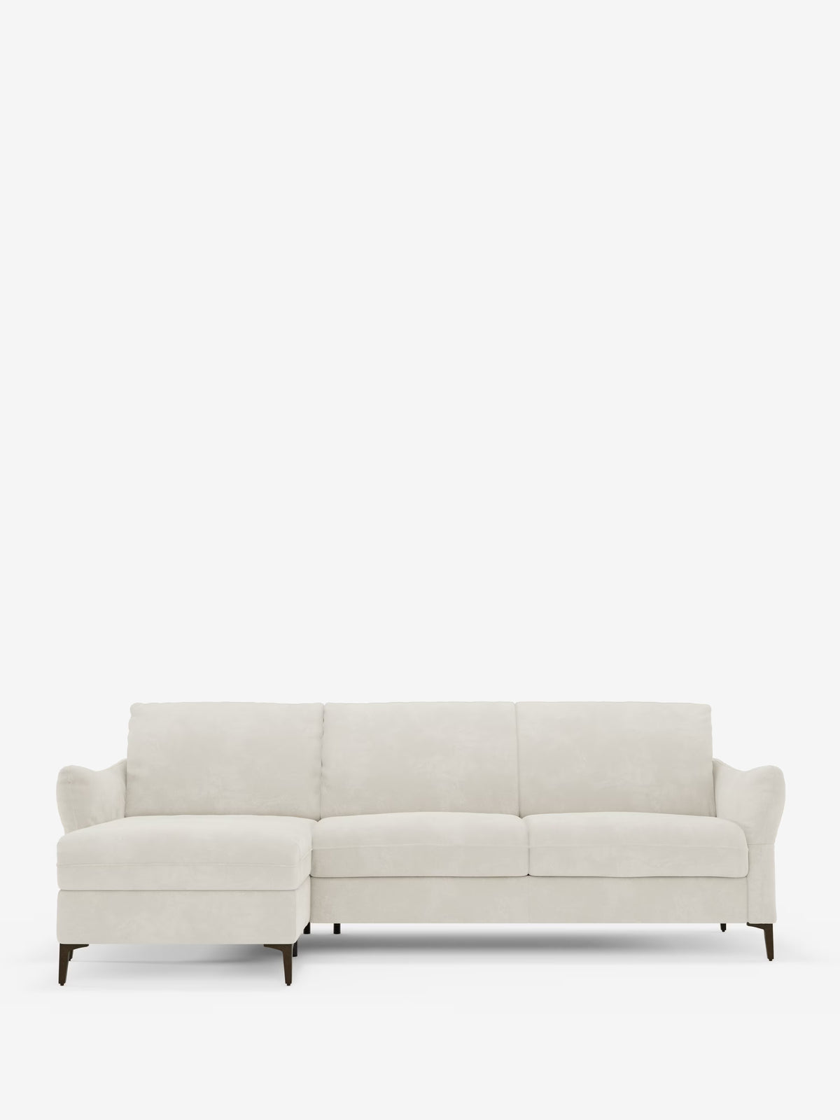 Dalia schlafsofa mit Chaiselongue mit Stauraum und Matratze 18 cm hoch – hohe Füße und fleckenabweisender Stoff T30