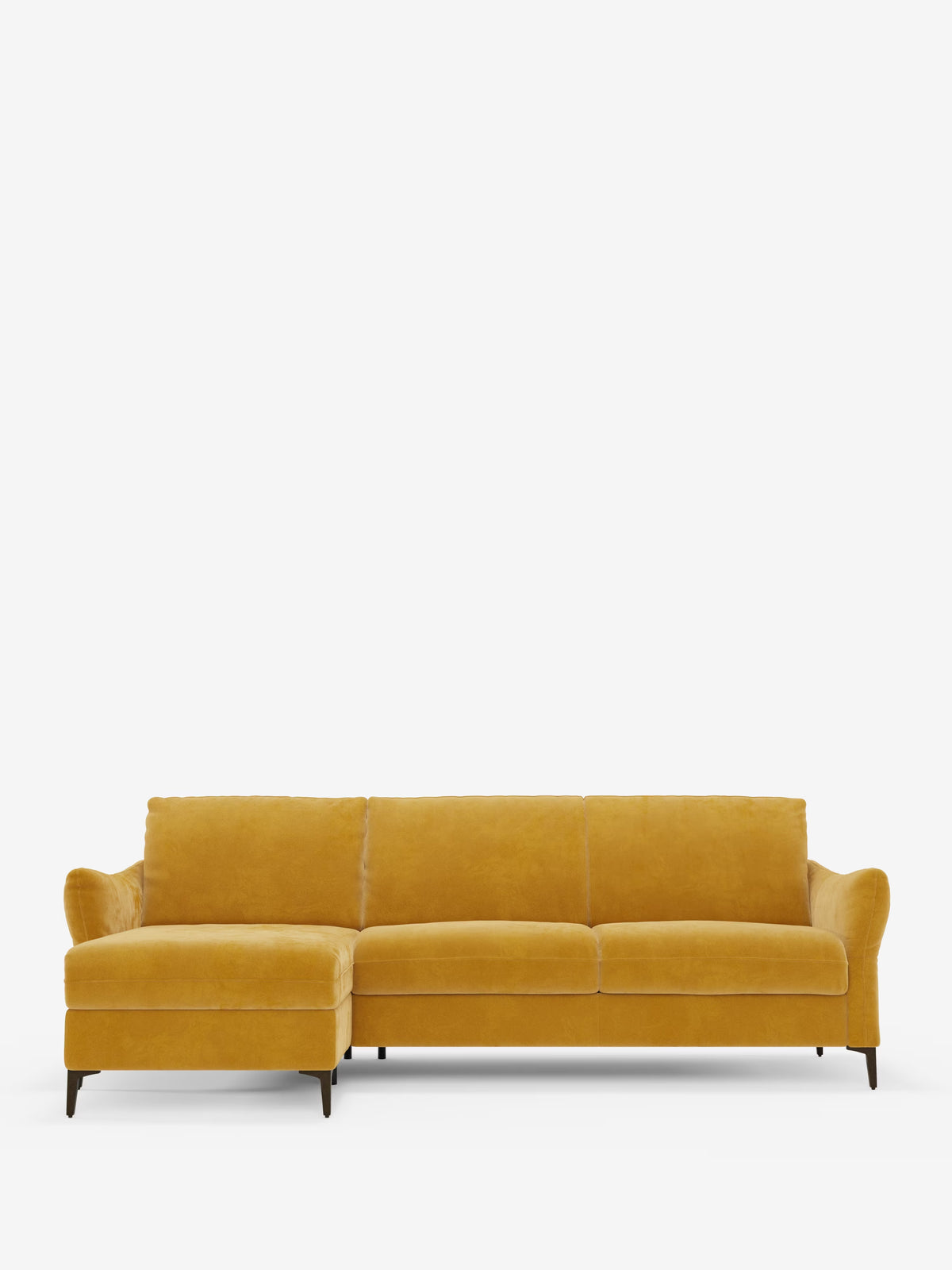 Dalia schlafsofa mit Chaiselongue mit Stauraum und Matratze 18 cm hoch – hohe Füße und fleckenabweisender Stoff T30