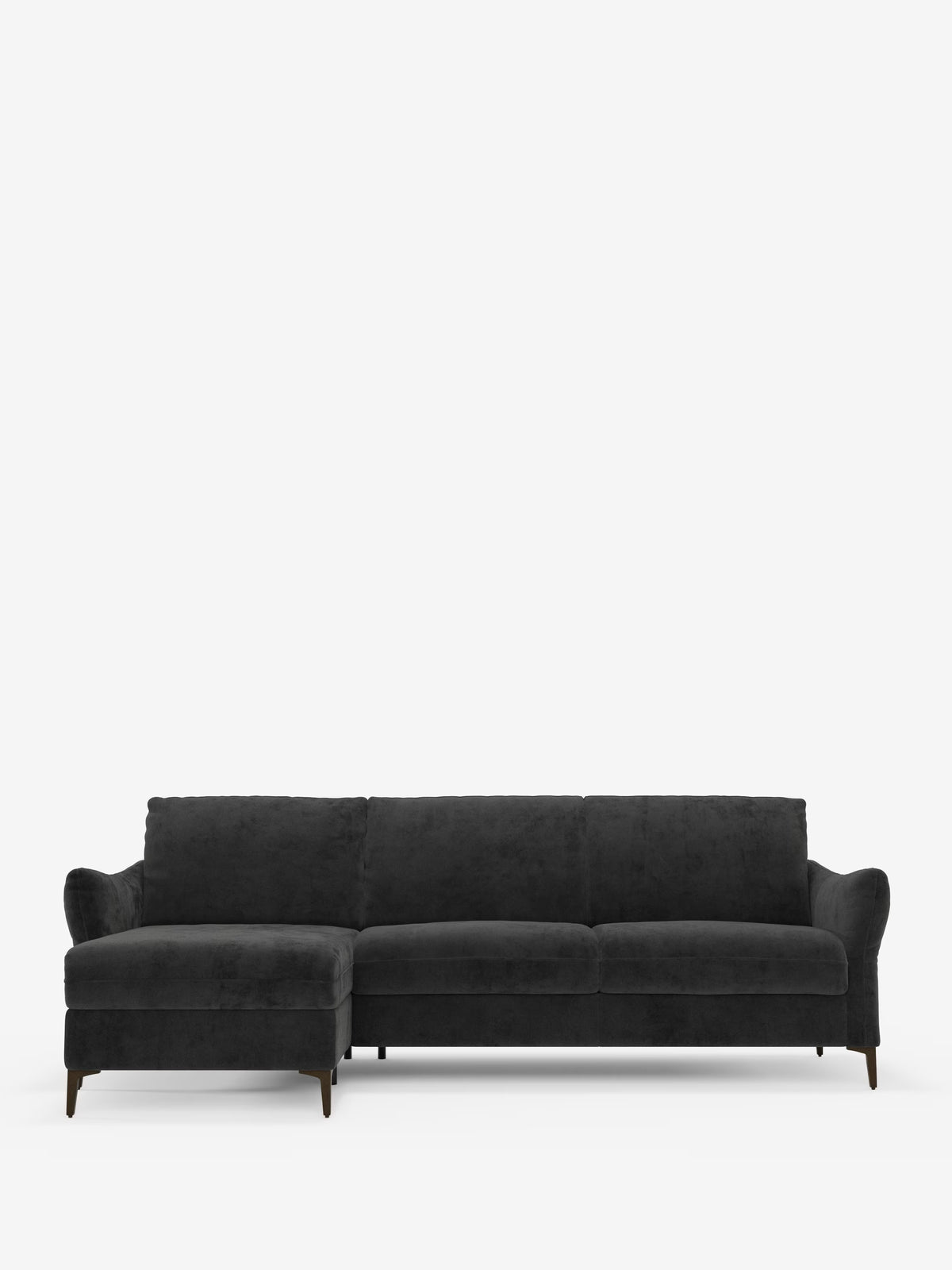 Dalia schlafsofa mit Chaiselongue mit Stauraum und Matratze 18 cm hoch – hohe Füße und fleckenabweisender Stoff T30