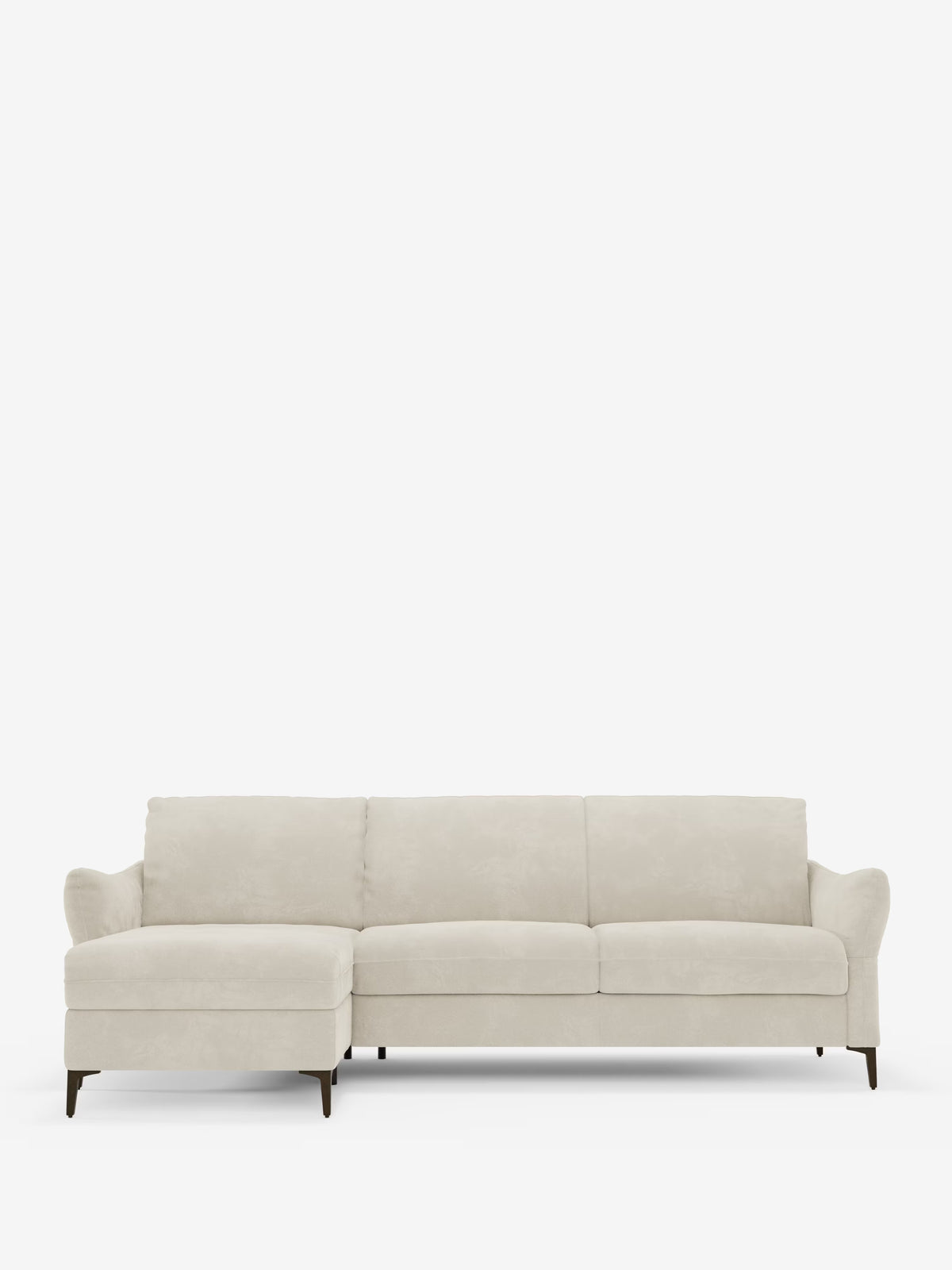 Dalia schlafsofa mit Chaiselongue mit Stauraum und Matratze 18 cm hoch – hohe Füße und fleckenabweisender Stoff T30
