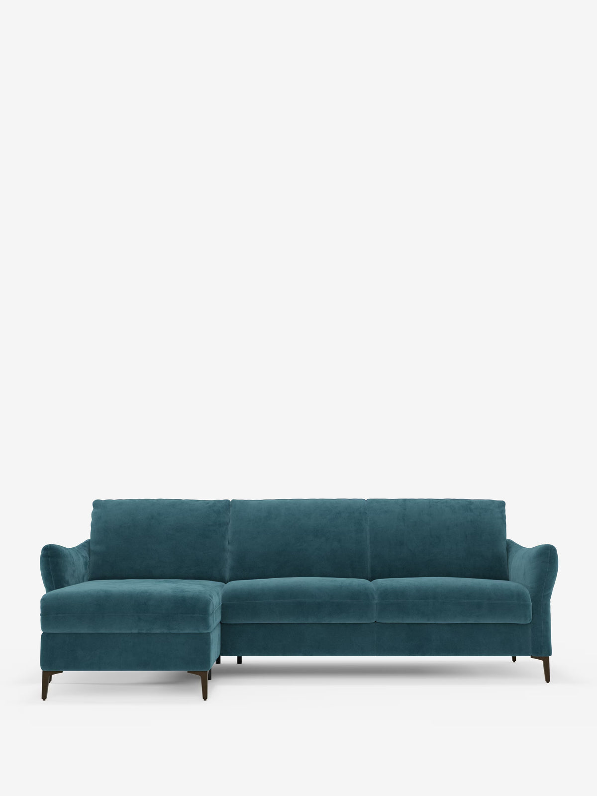 Dalia schlafsofa mit Chaiselongue mit Stauraum und Matratze 18 cm hoch – hohe Füße und fleckenabweisender Stoff T30