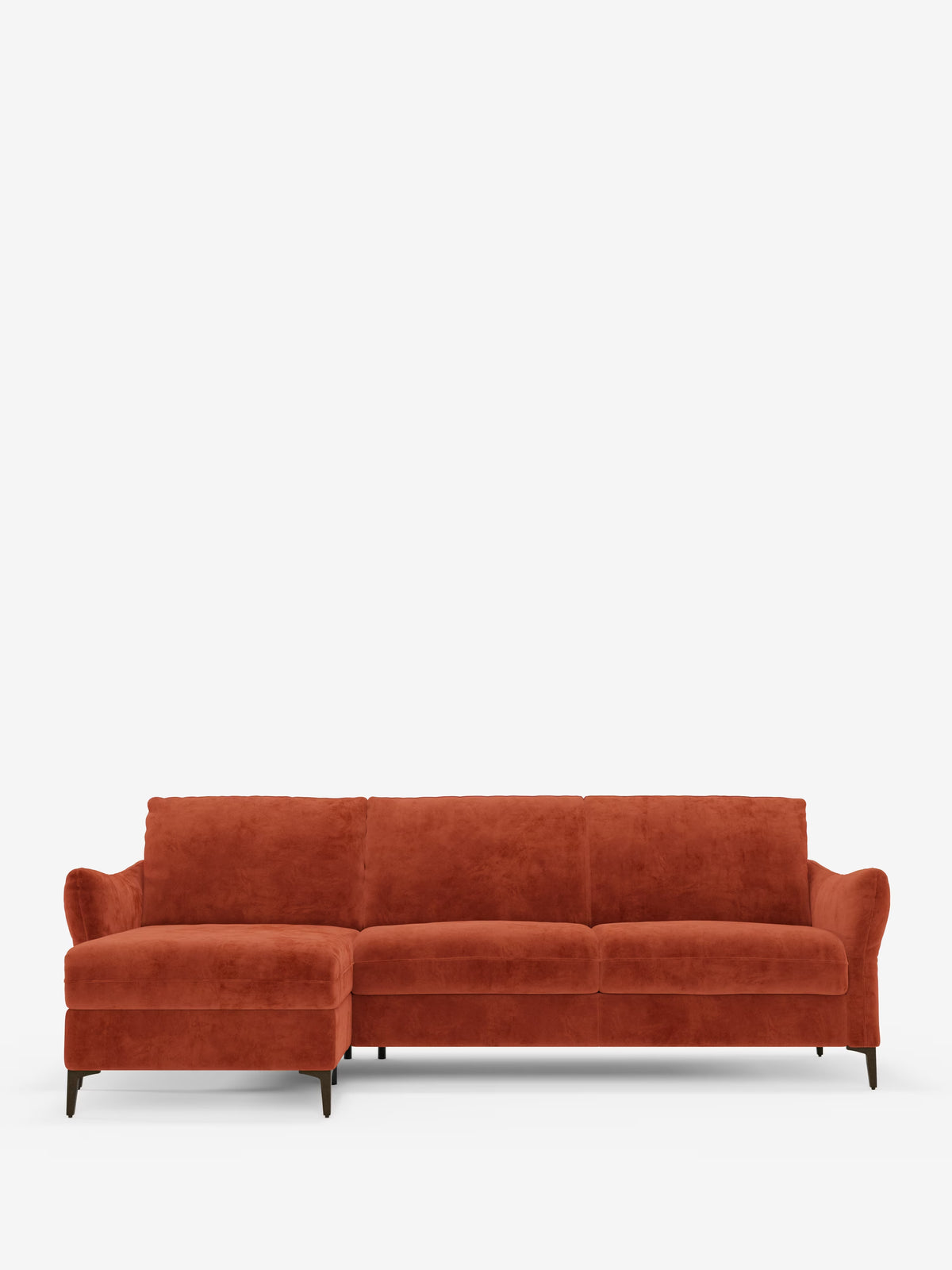 Dalia schlafsofa mit Chaiselongue mit Stauraum und Matratze 18 cm hoch – hohe Füße und fleckenabweisender Stoff T30