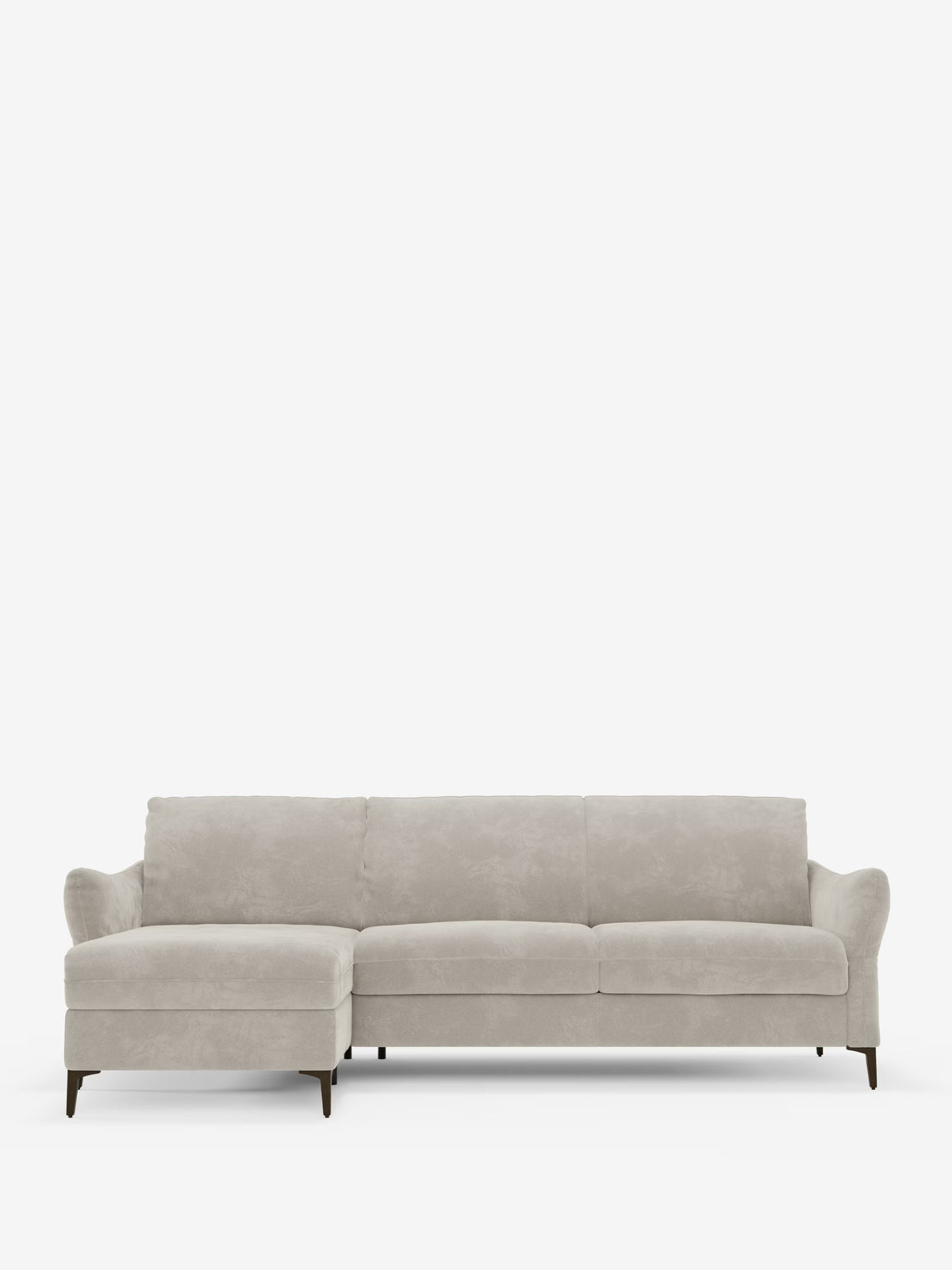 Dalia schlafsofa mit Chaiselongue mit Stauraum und Matratze 18 cm hoch – hohe Füße und fleckenabweisender Stoff T30