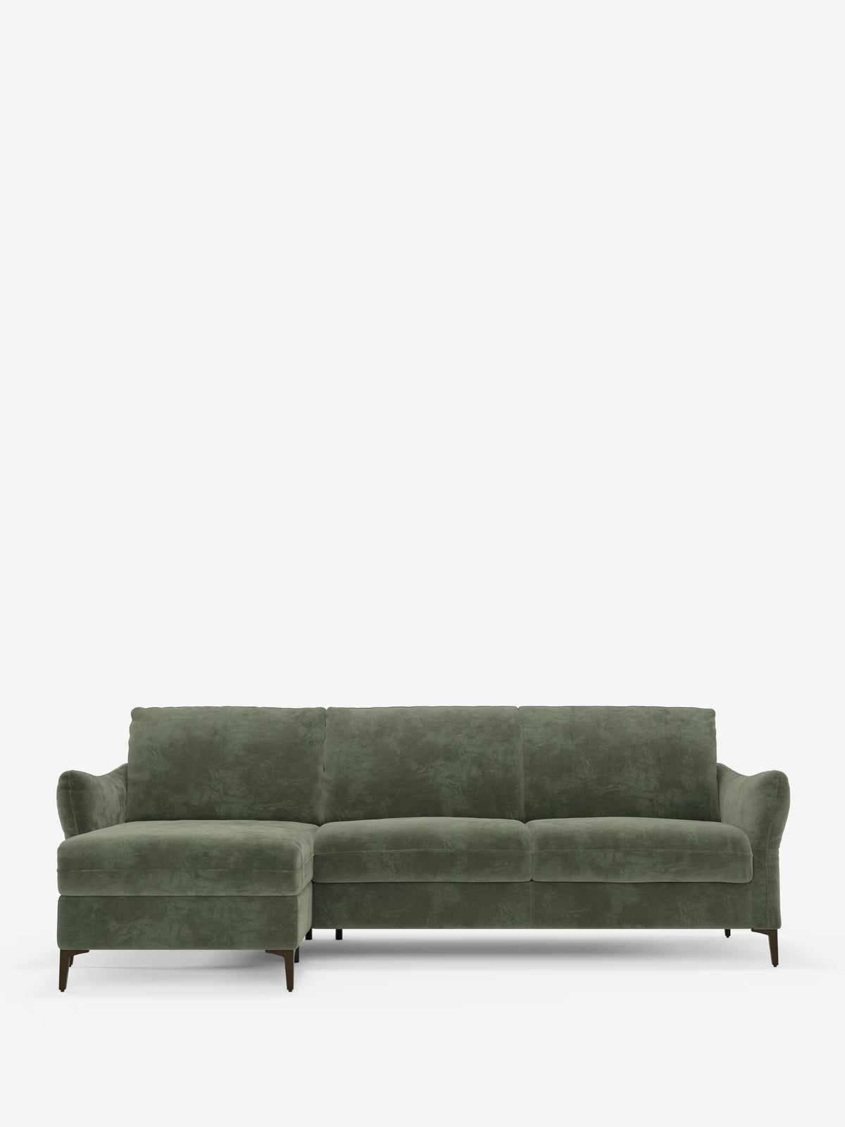 Dalia schlafsofa mit Chaiselongue mit Stauraum und Matratze 18 cm hoch – hohe Füße und fleckenabweisender Stoff T30