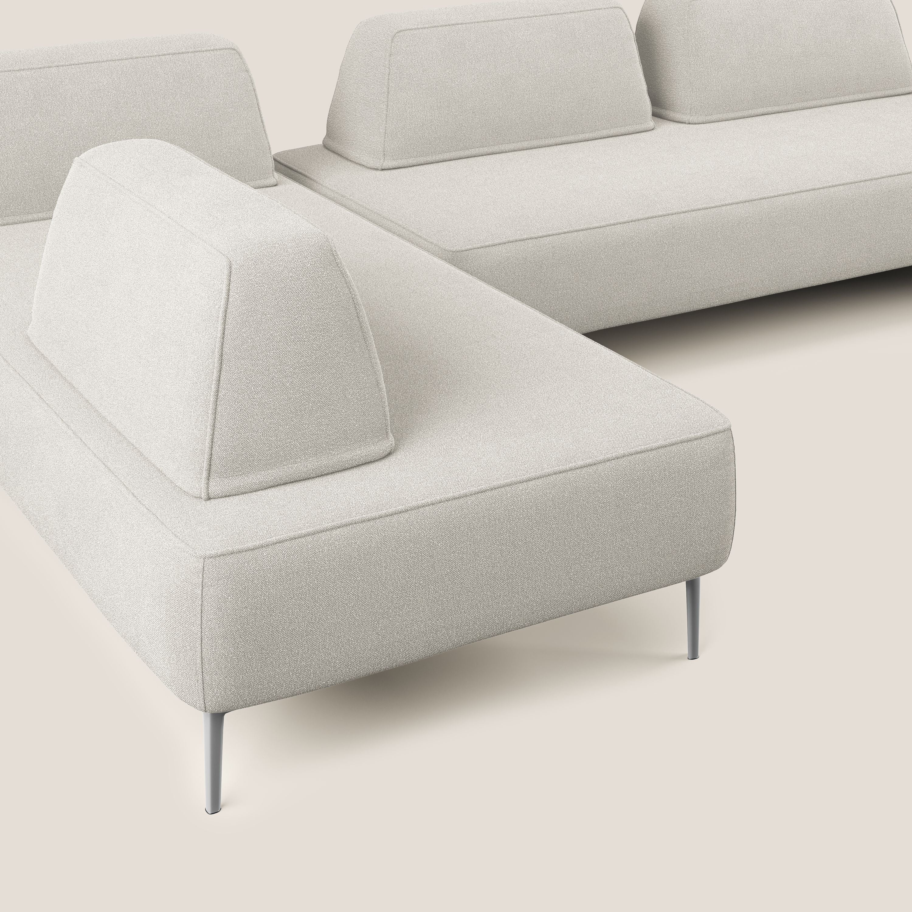 Newton divano panoramico modulare con schienali movibili T07 bianco - divani.store