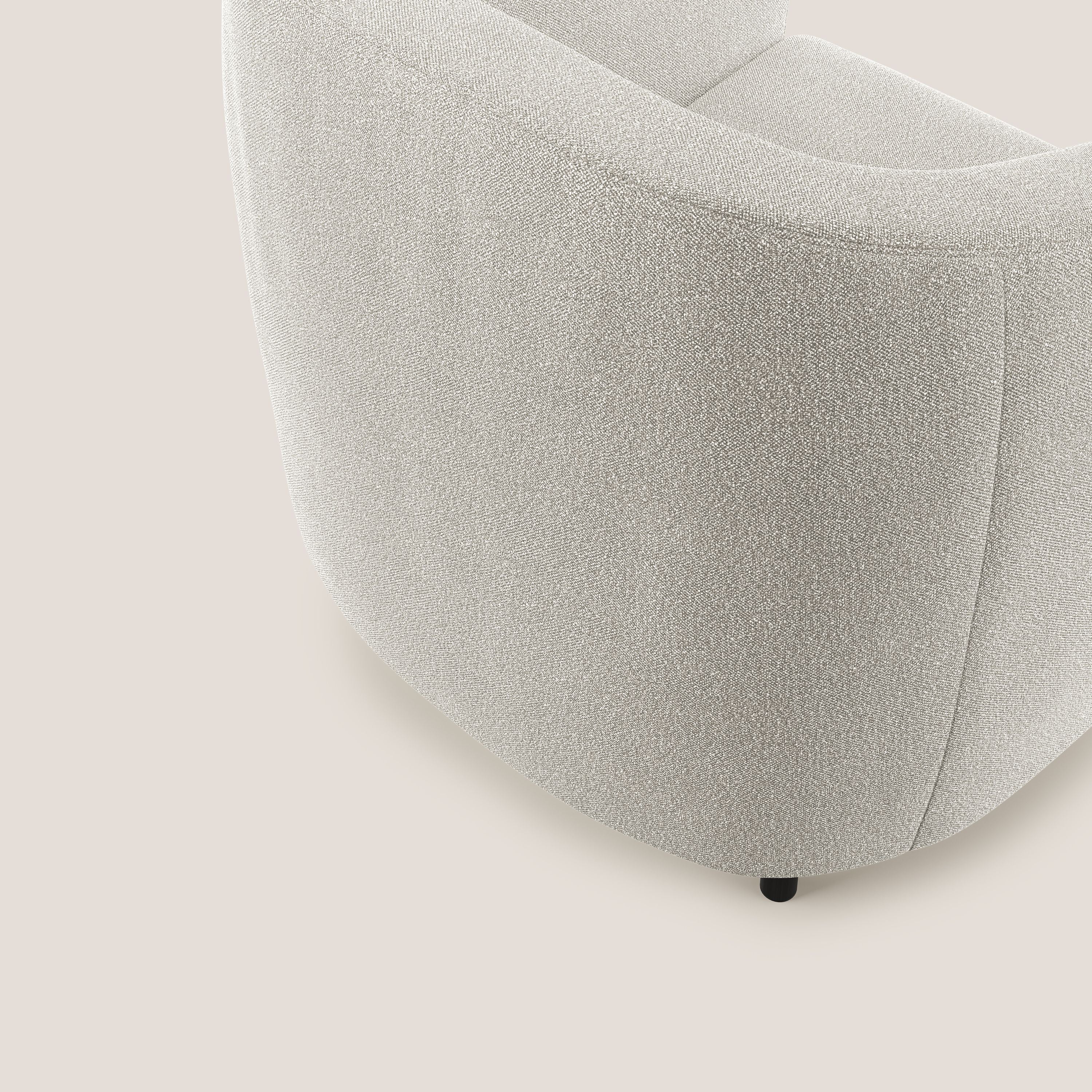 Pandora Poltroncina in morbido tessuto bouclé impermeabile T07 bianco - divani.store