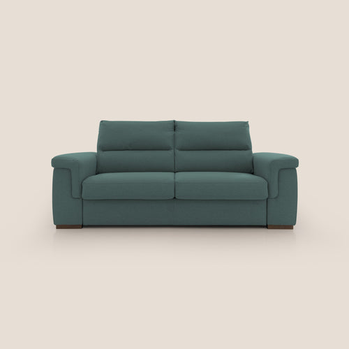 Magnolia divano letto con materasso alto 18 cm morbido schienale alto in tessuto smacchiabile T05 verde - divani.store