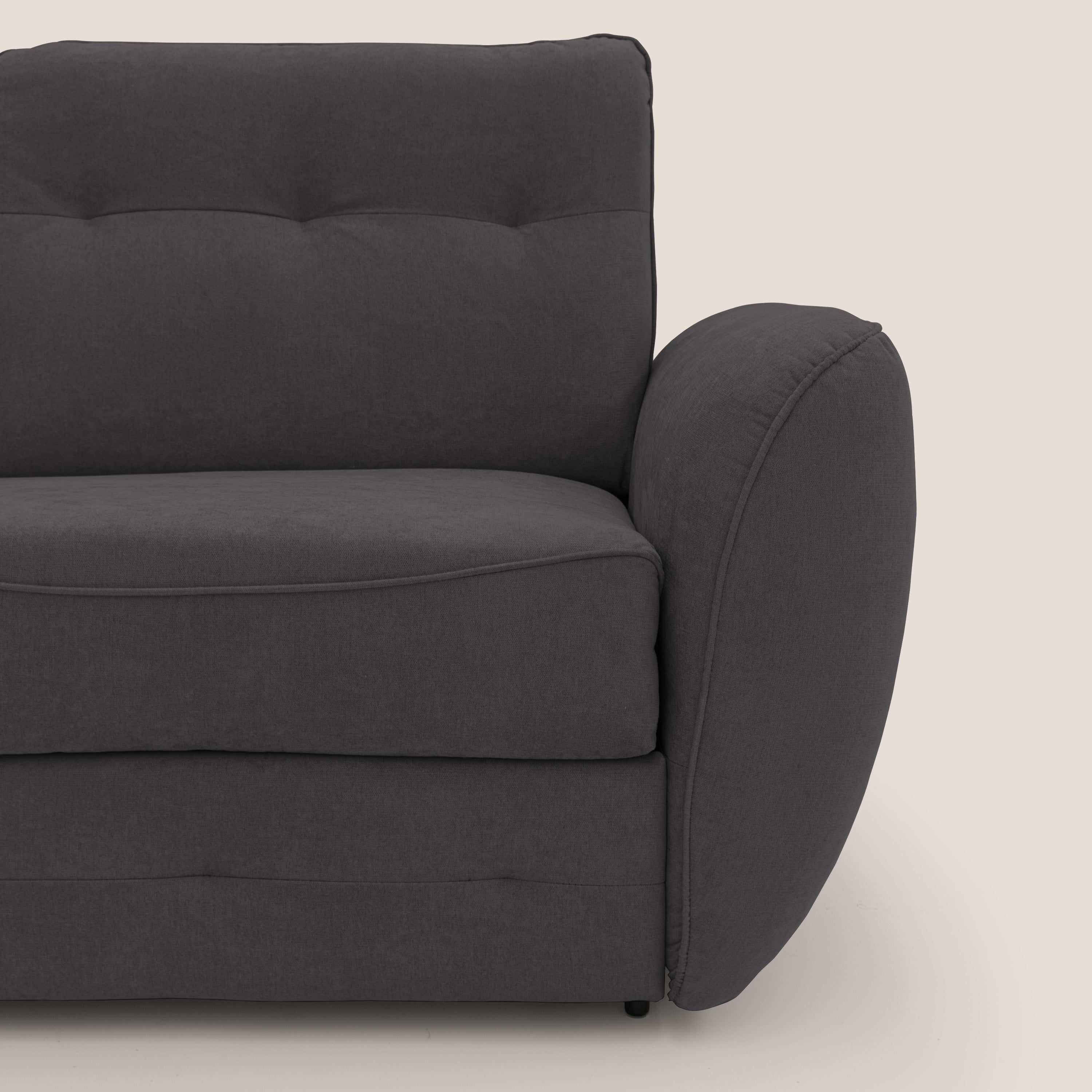 Zeus divano letto angolare con materasso H18 cm pouf mobile in tessuto impermeabile T02 - divani.store