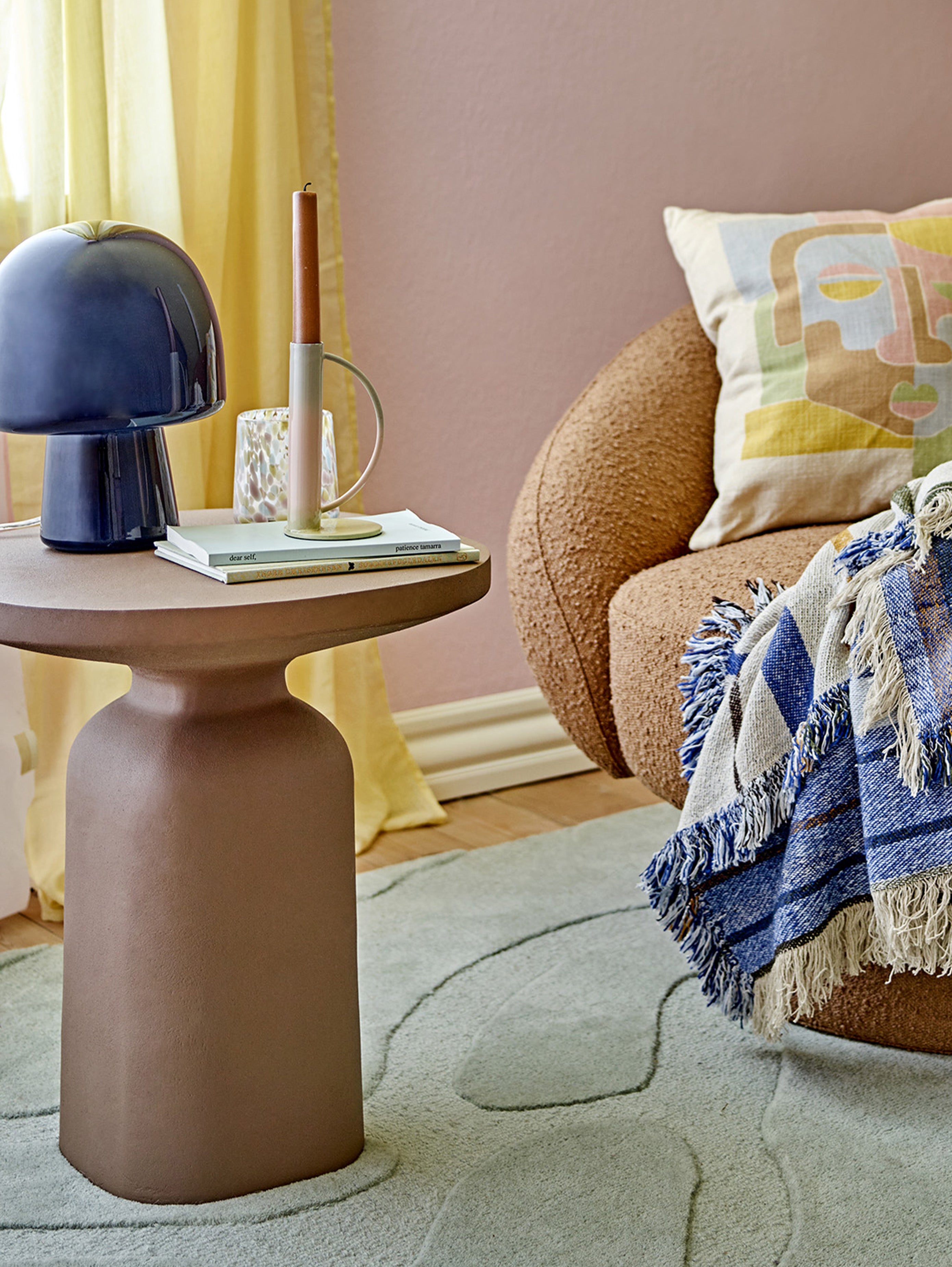 Millan tavolino scultoreo in metallo e alluminio fatto a mano colore terra - divani.store