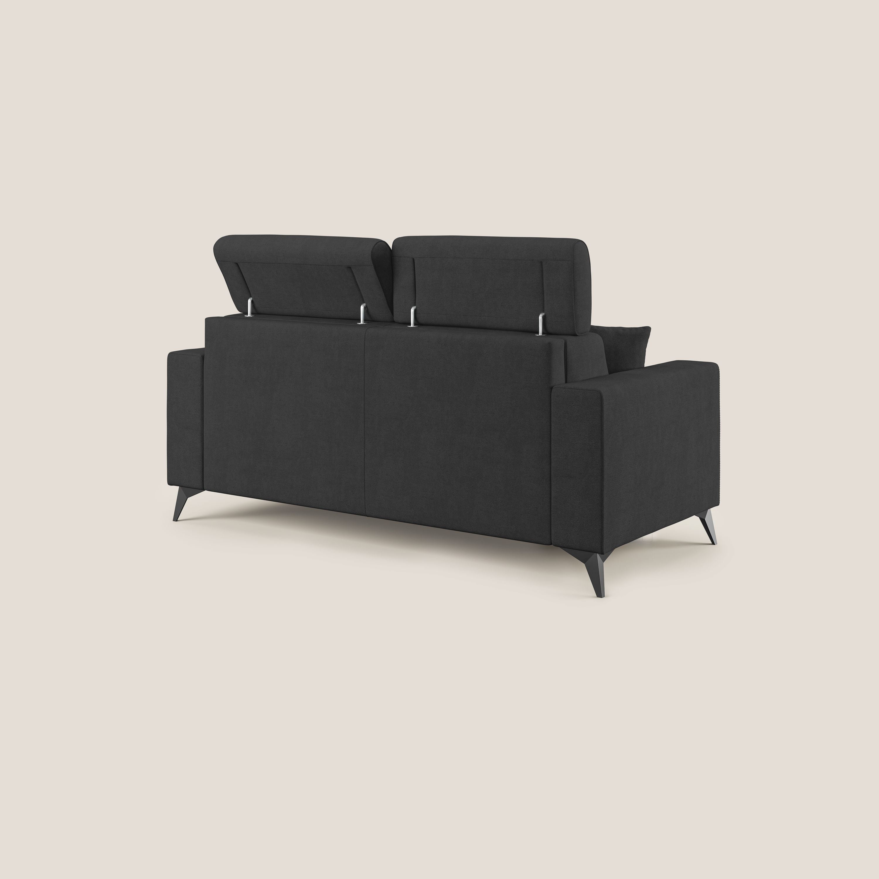 Pegaso divano letto con poggiatesta reclinabili e rivestimento T02 nero - divani.store