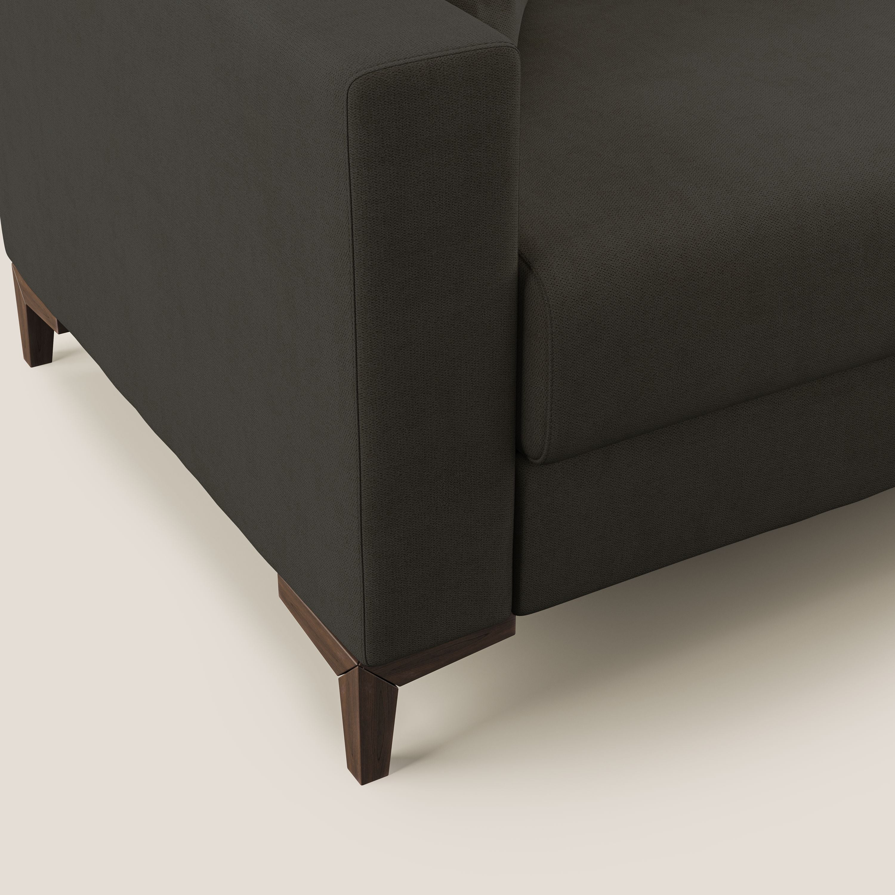 Kafka divano letto matrimoniale in morbido tessuto impermeabile T02 nero - divani.store