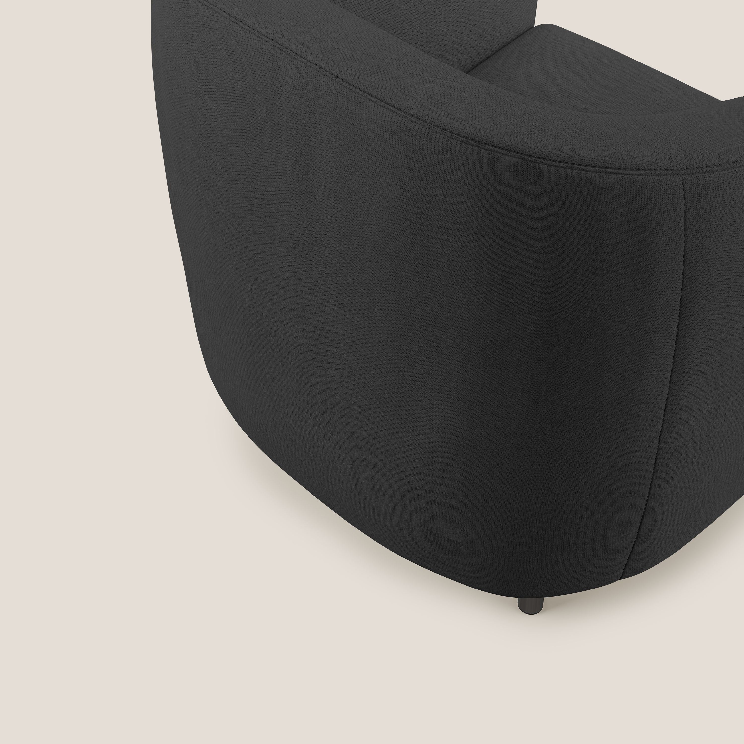 Pandora Poltroncina in tessuto morbido impermeabile T02 nero - divani.store