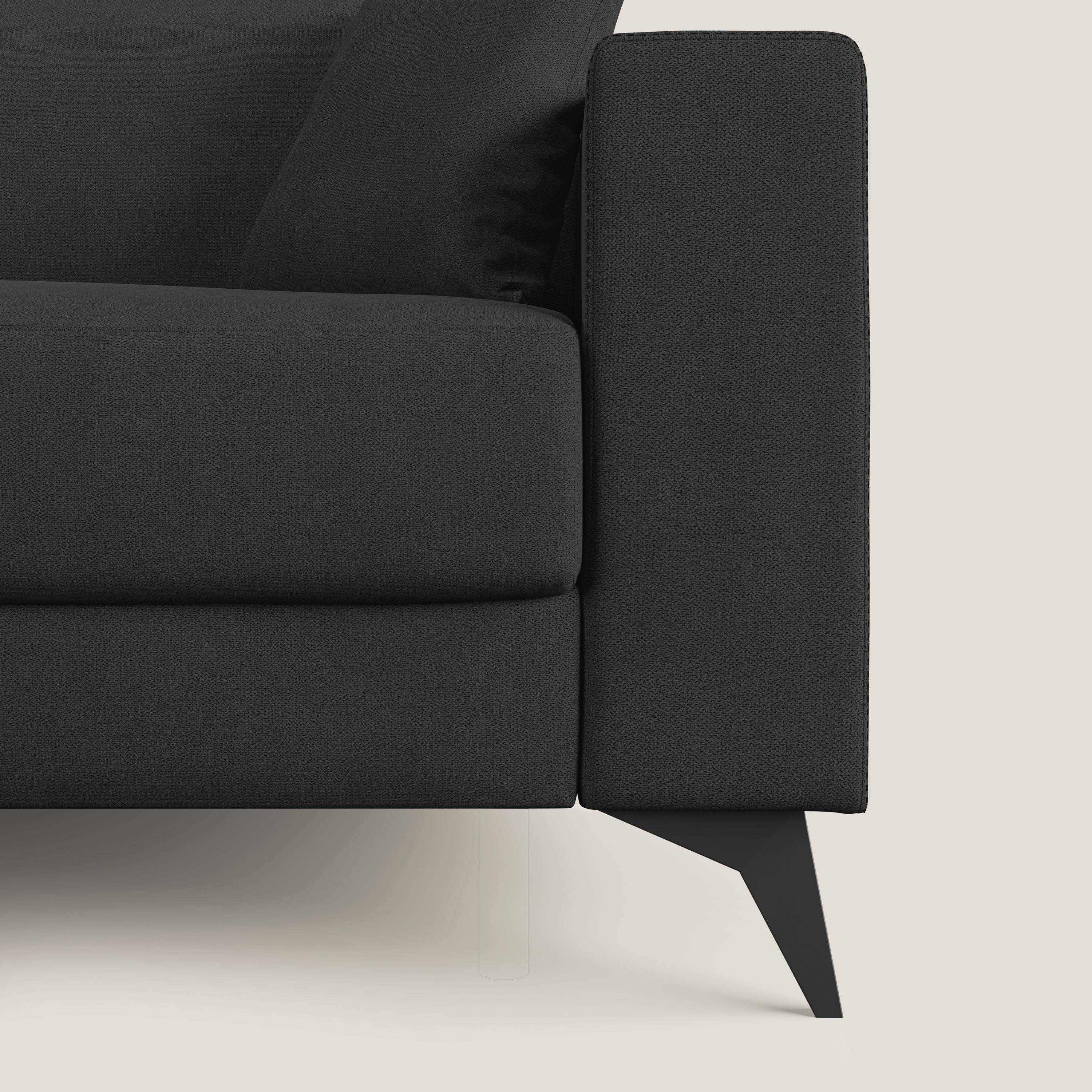 Pegaso divano letto con poggiatesta reclinabili e rivestimento T02 nero - divani.store