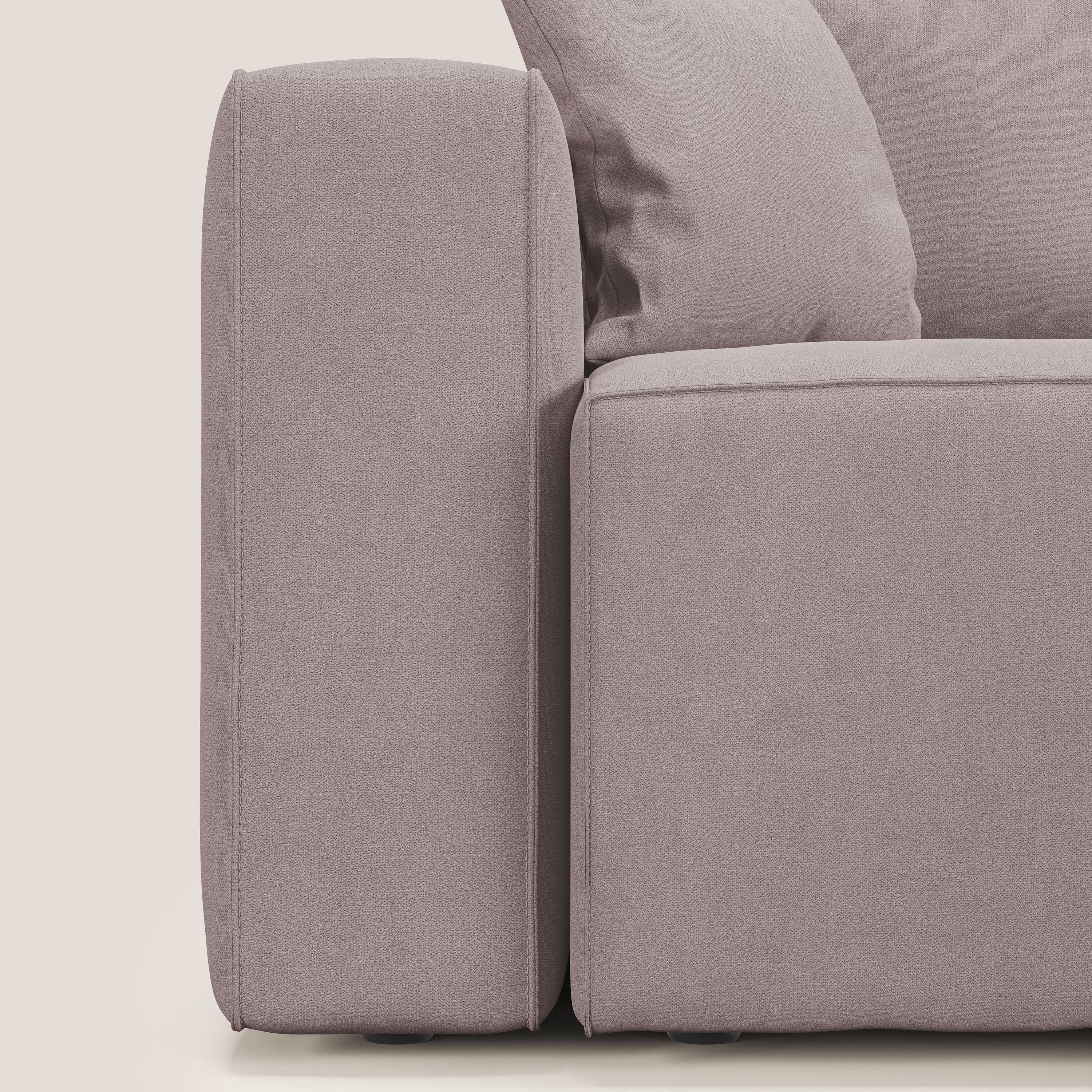 Morfeo divano con 3 sedute estraibili in morbido tessuto impermeabile T02 rosa - divani.store