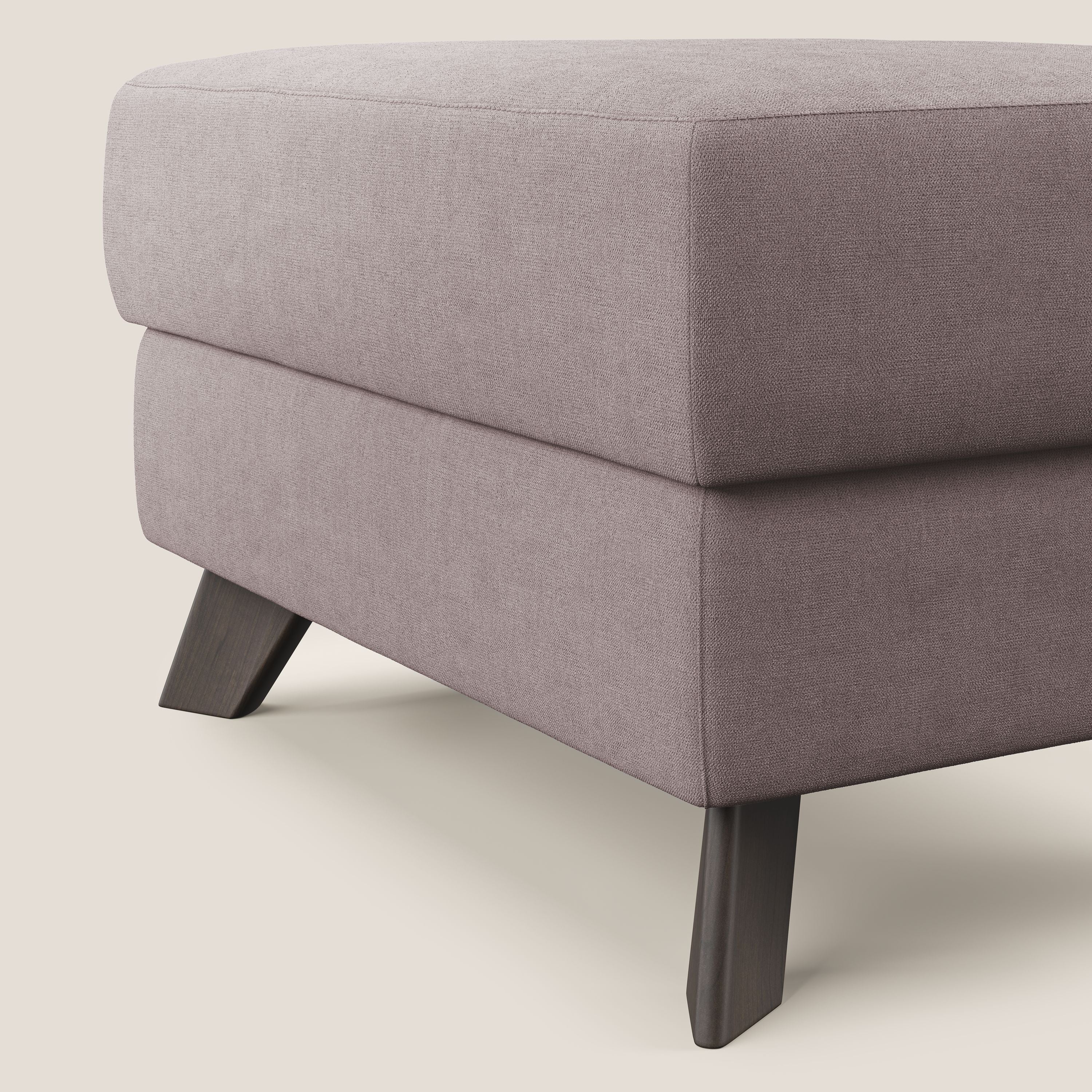 Moon Pouf contenitore e piedini alti in tessuto morbido impermeabile T02 rosa - divani.store