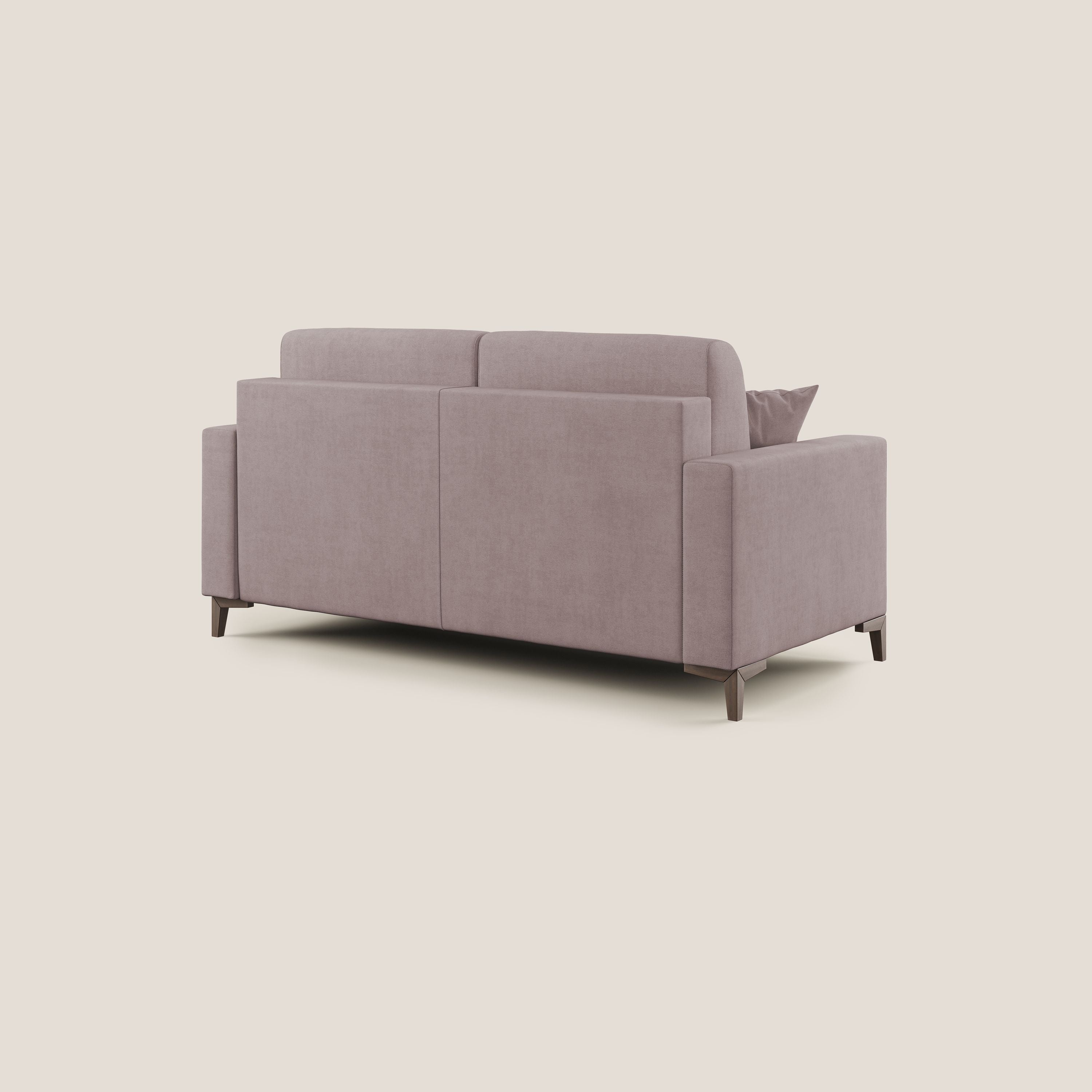 Kafka divano letto matrimoniale in morbido tessuto impermeabile T02 rosa - divani.store