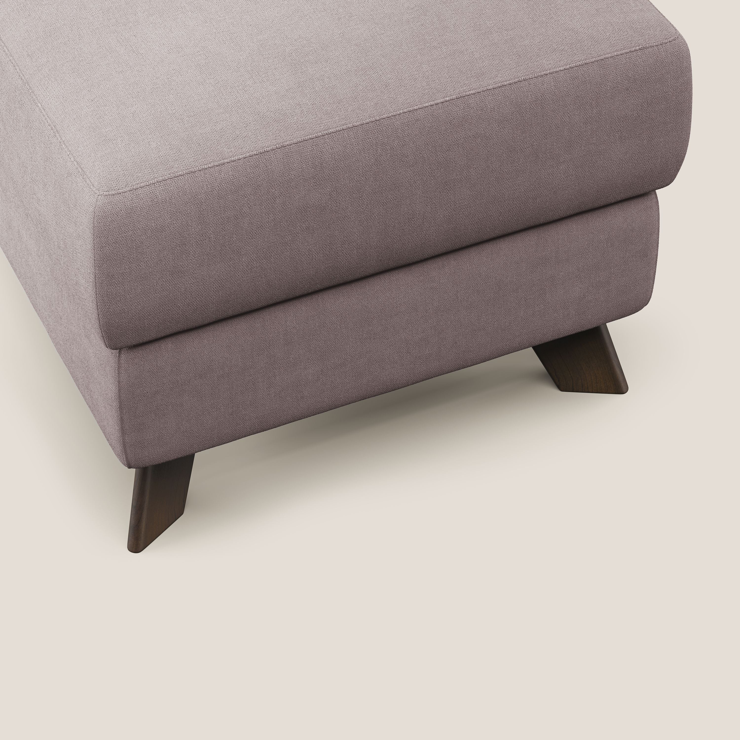 Moon Pouf contenitore e piedini alti in tessuto morbido impermeabile T02 rosa - divani.store