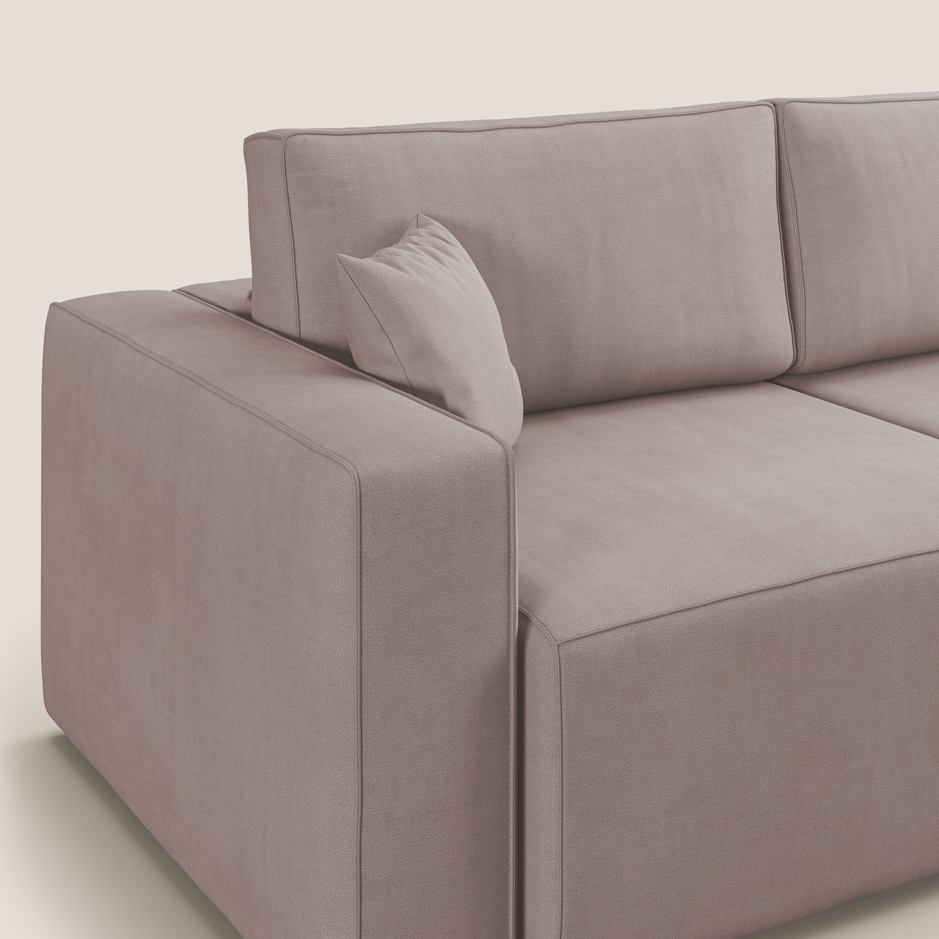 Morfeo divano con sedute estraibili in morbido tessuto impermeabile T02 rosa - divani.store