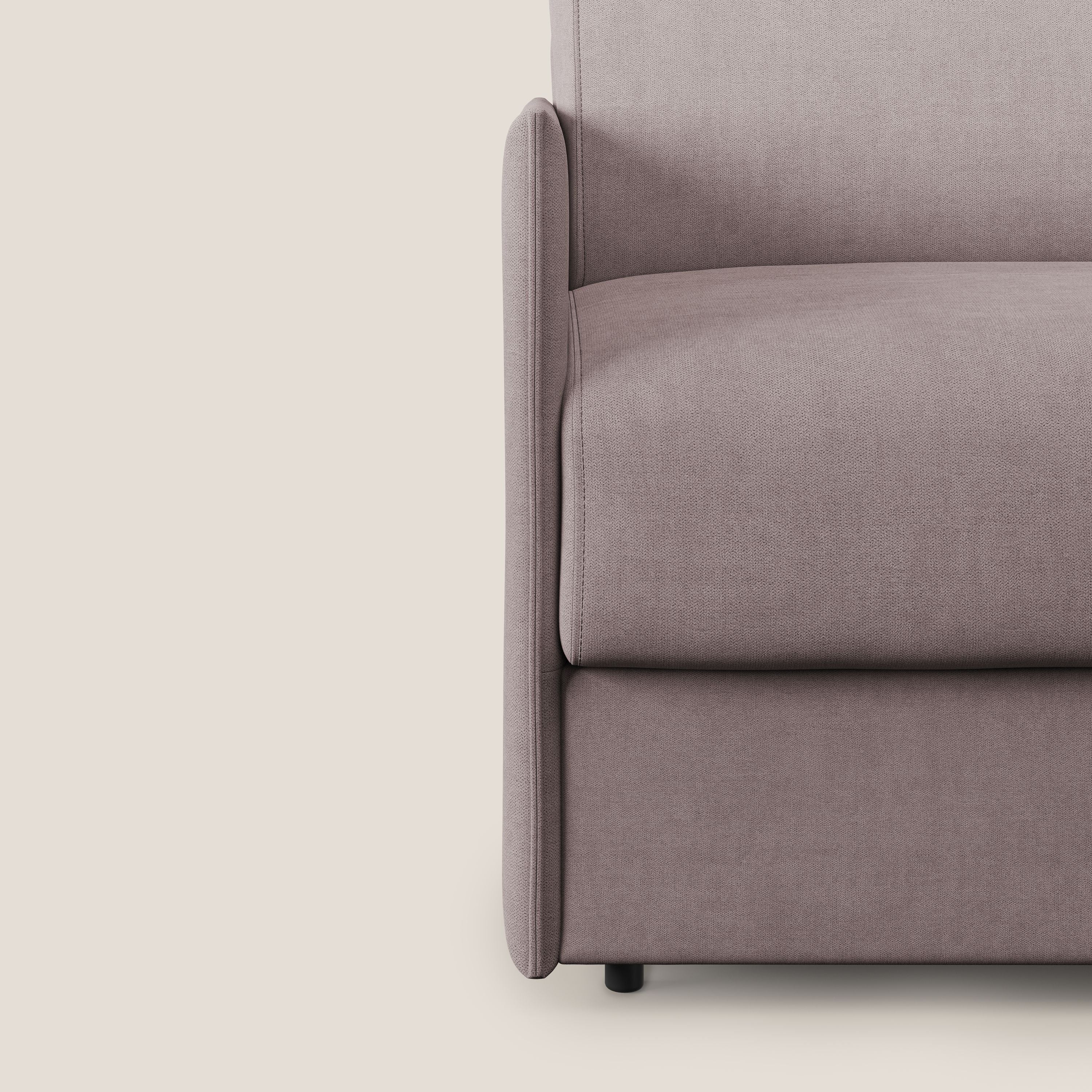 Evans poltrona letto in morbido tessuto impermeabile T02 rosa - divani.store