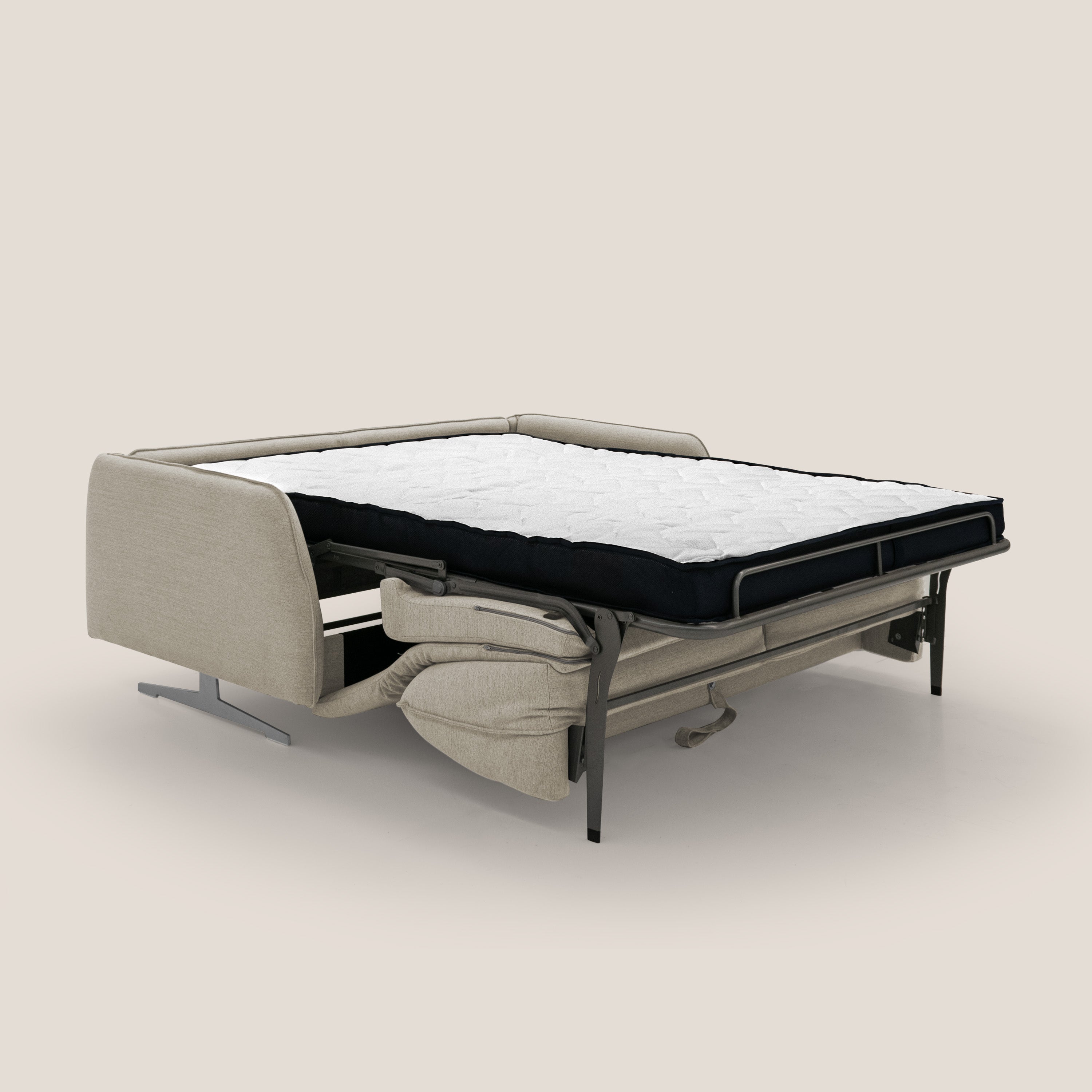 Texas Divano letto matrimoniale moderno in tessuto impermeabile T19 sabbia - divani.store