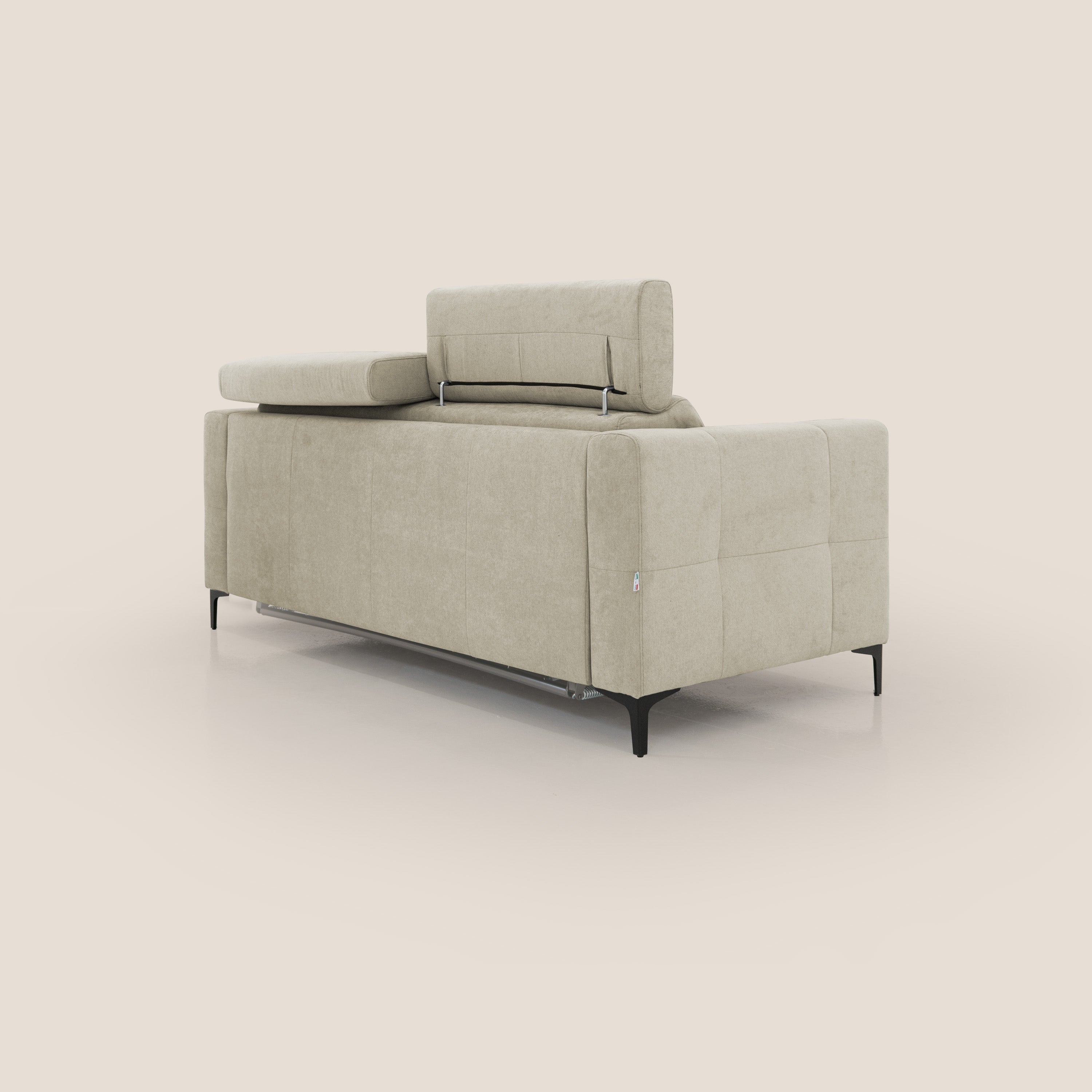 Gardenia divano letto materasso alto 18 cm con poggiatesta reclinabili e rivestimento impermeabile T02 panna - divani.store