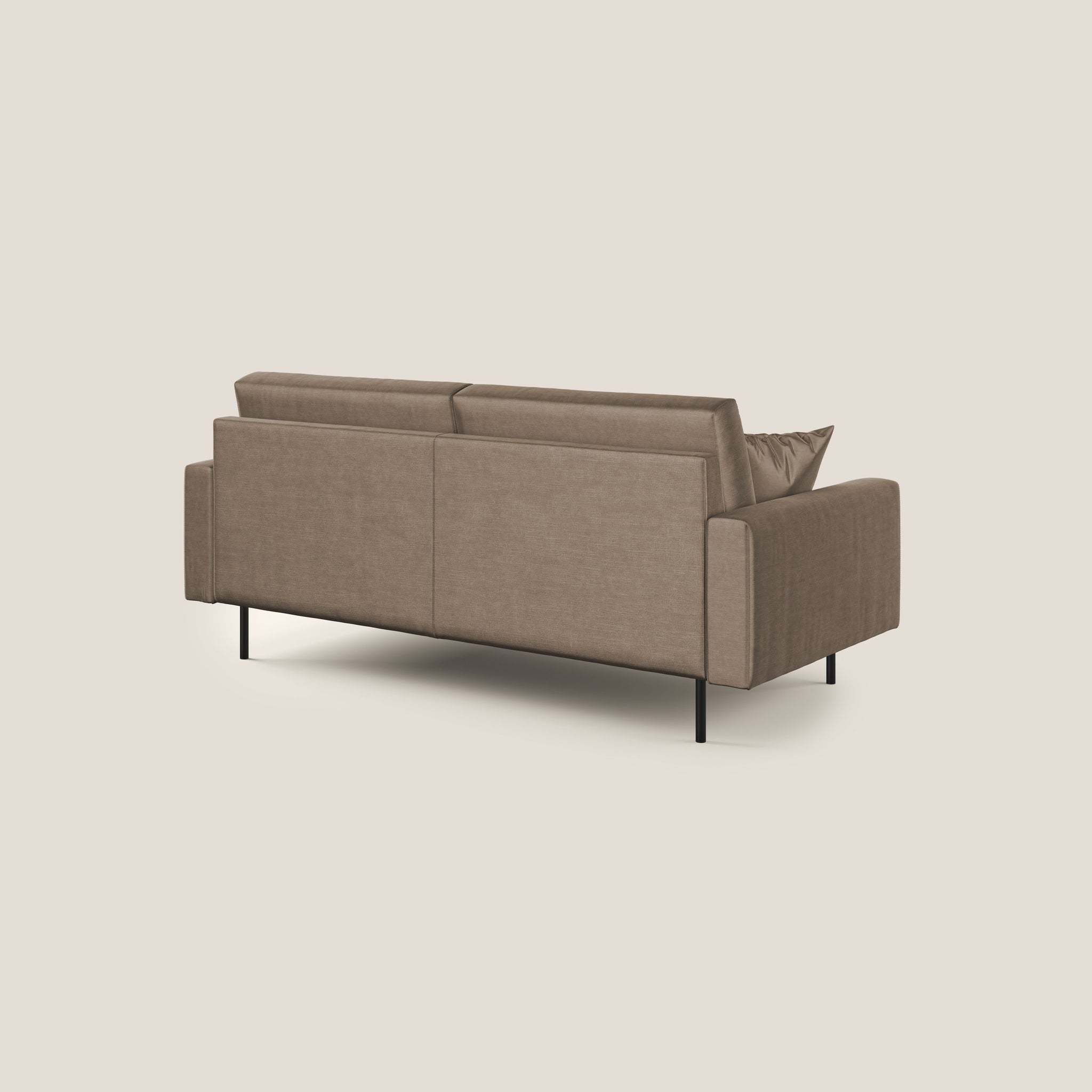 Arthur modernes Sofa 162 cm aus wasserfestem weichem Samt T01 BRAUN